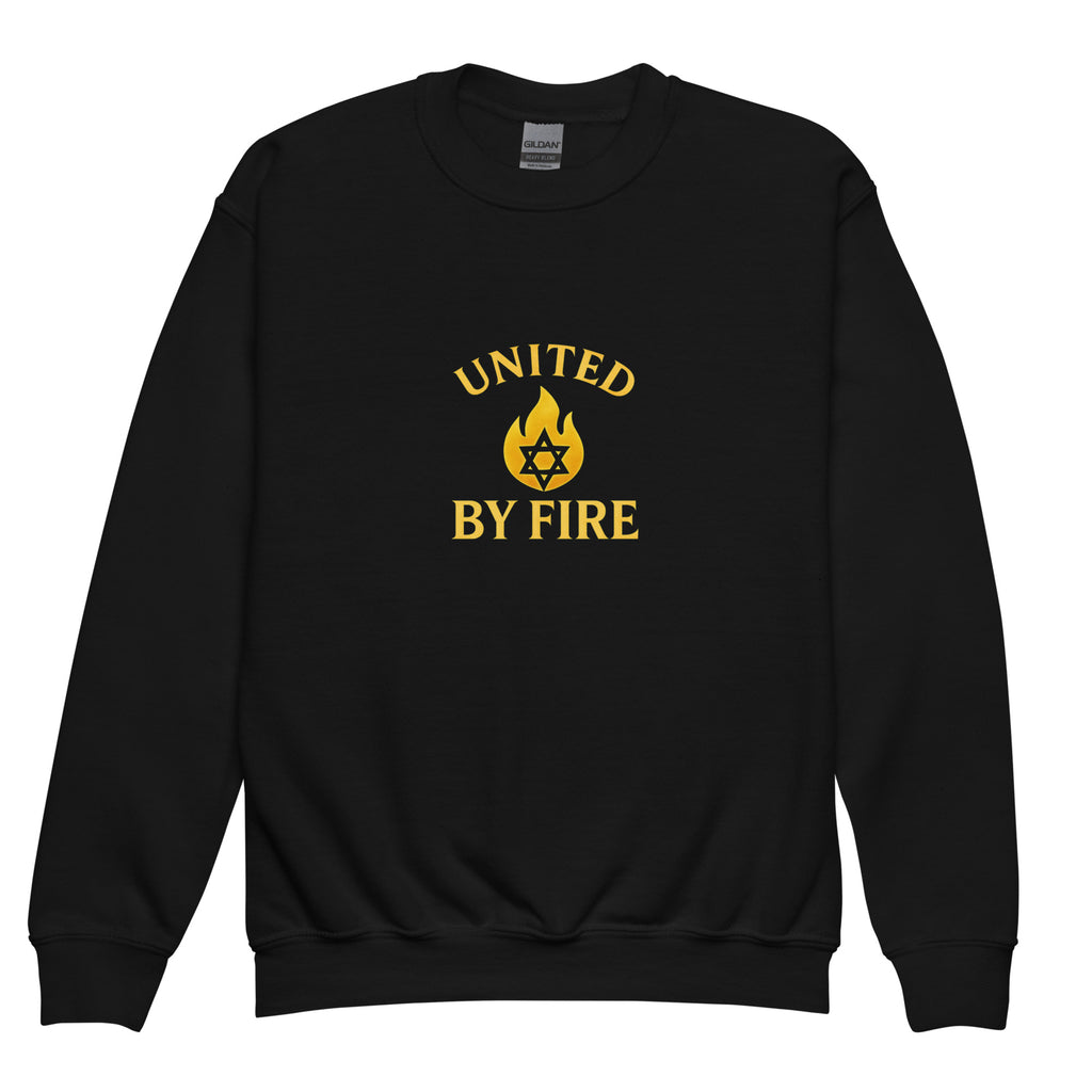 United - by - Fire Youth Crew Neck Sweatshirt - American Zionist