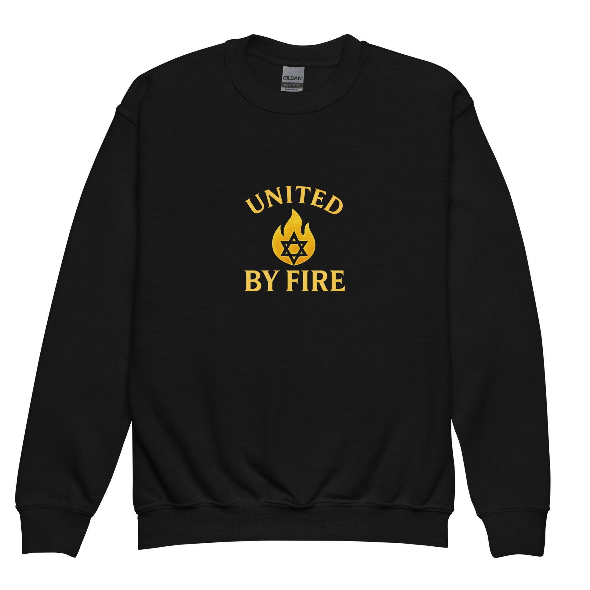 United - by - Fire Youth Crew Neck Sweatshirt - American Zionist