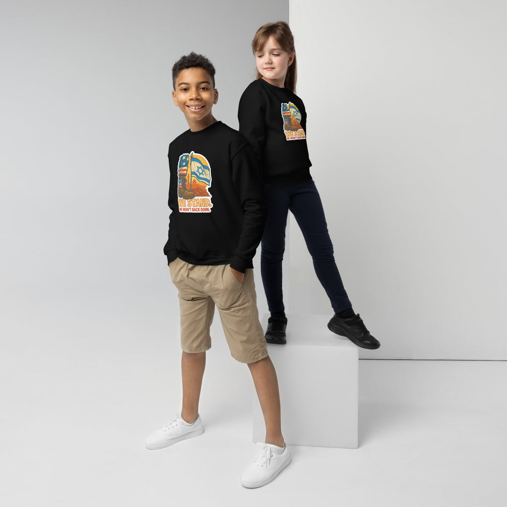 We Stand Youth Crew Neck Sweatshirt - American Zionist