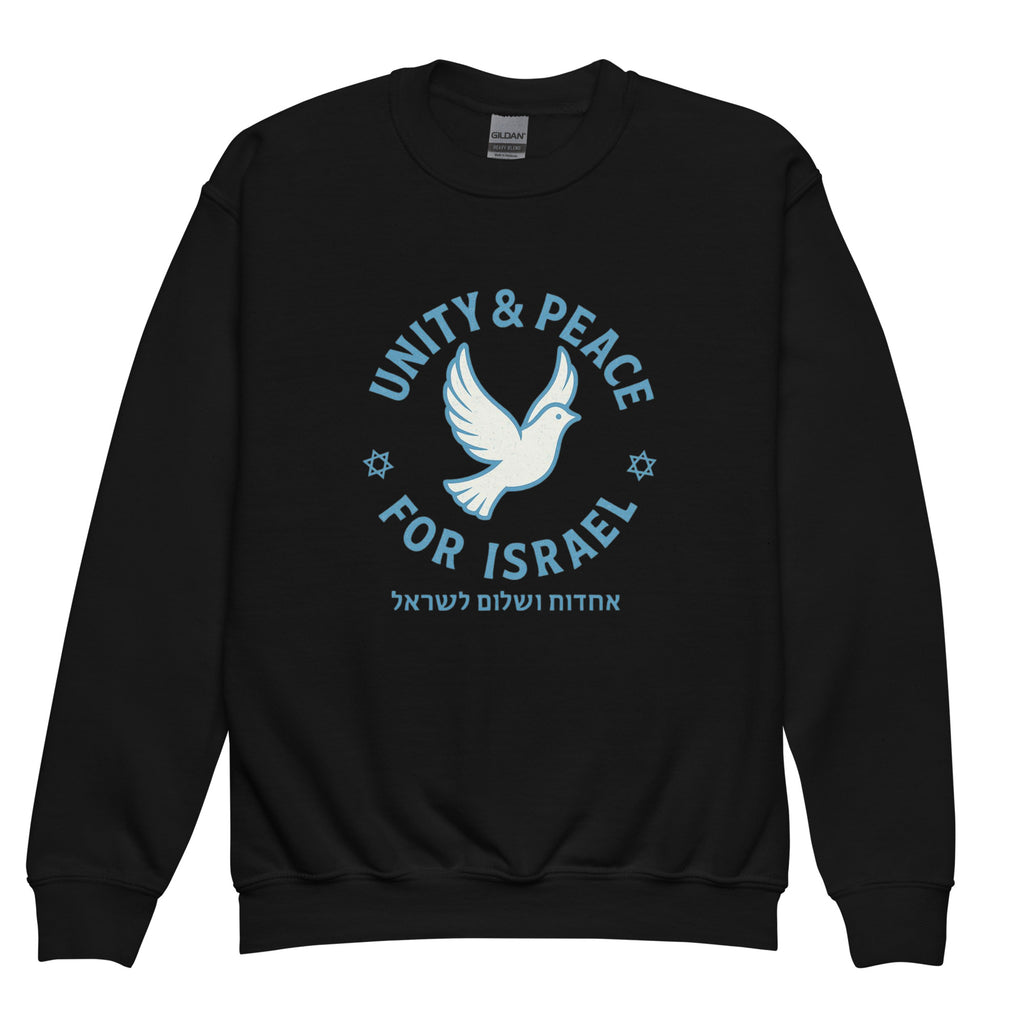 Unity Peace For Israel Youth Crew Neck Sweatshirt - American Zionist