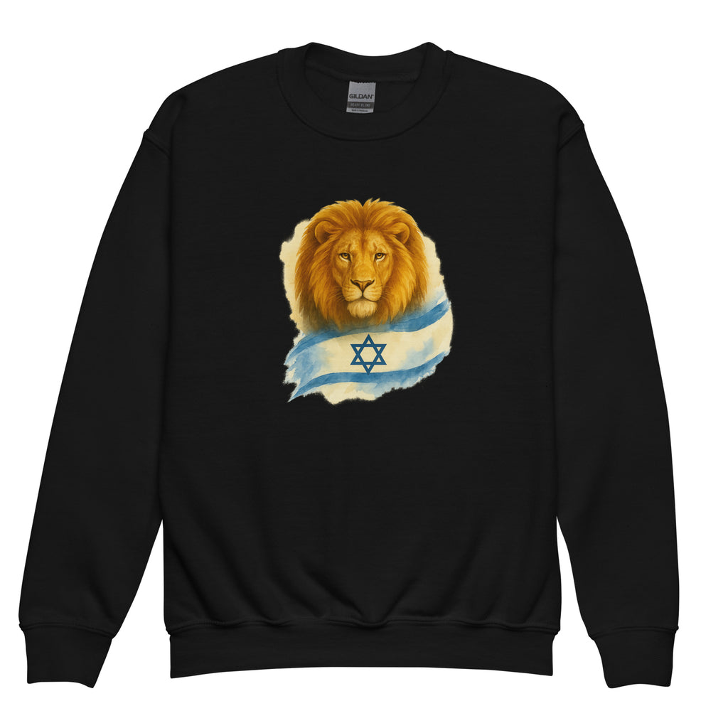 Lion Of Israel Youth Crew Neck Sweatshirt - American Zionist