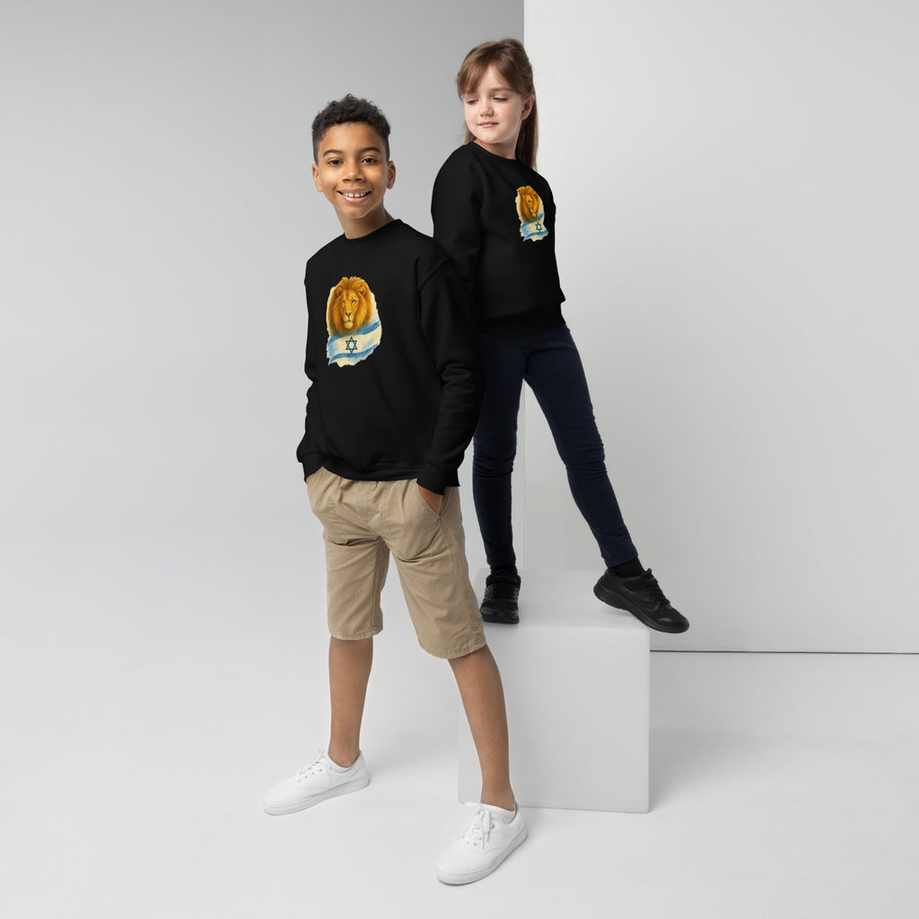 Lion Of Israel Youth Crew Neck Sweatshirt - American Zionist