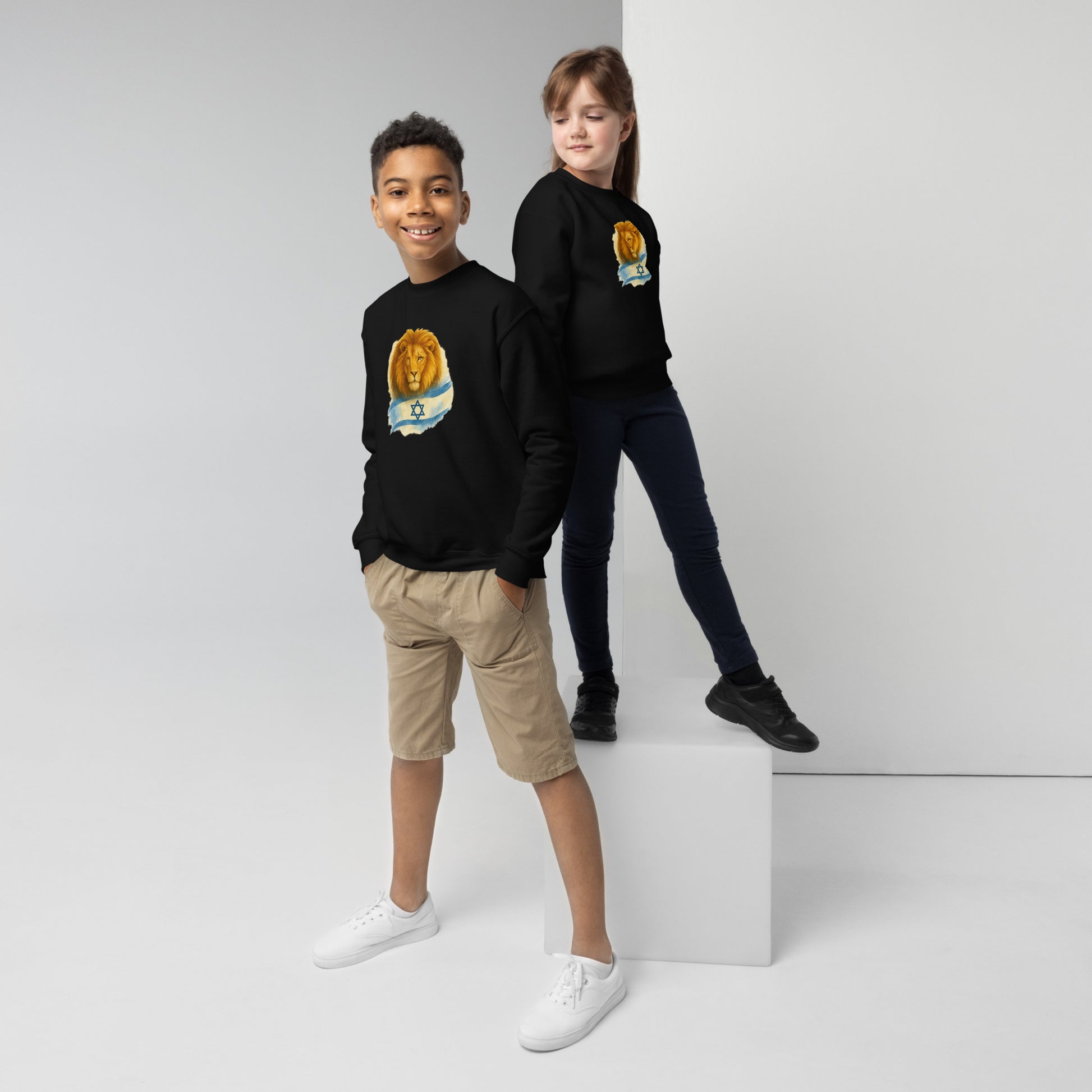 Lion Of Israel Youth Crew Neck Sweatshirt - American Zionist
