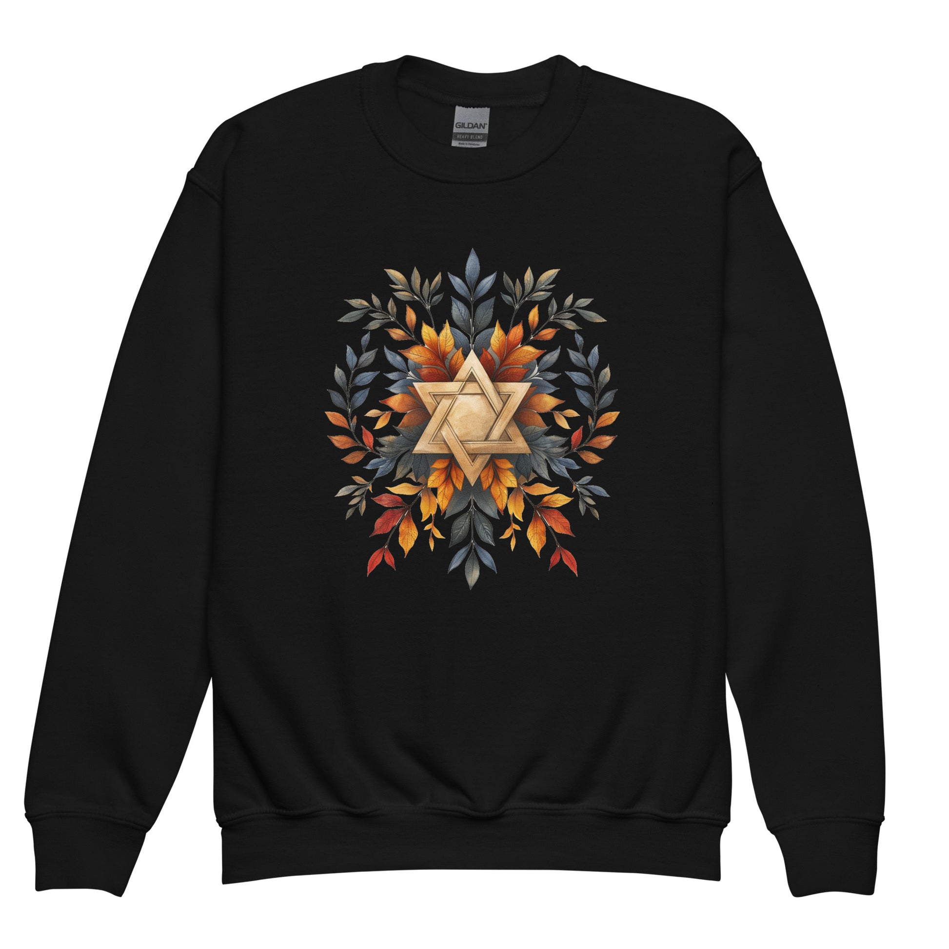 Star of David Wreath Youth Crew Neck Sweatshirt - American Zionist
