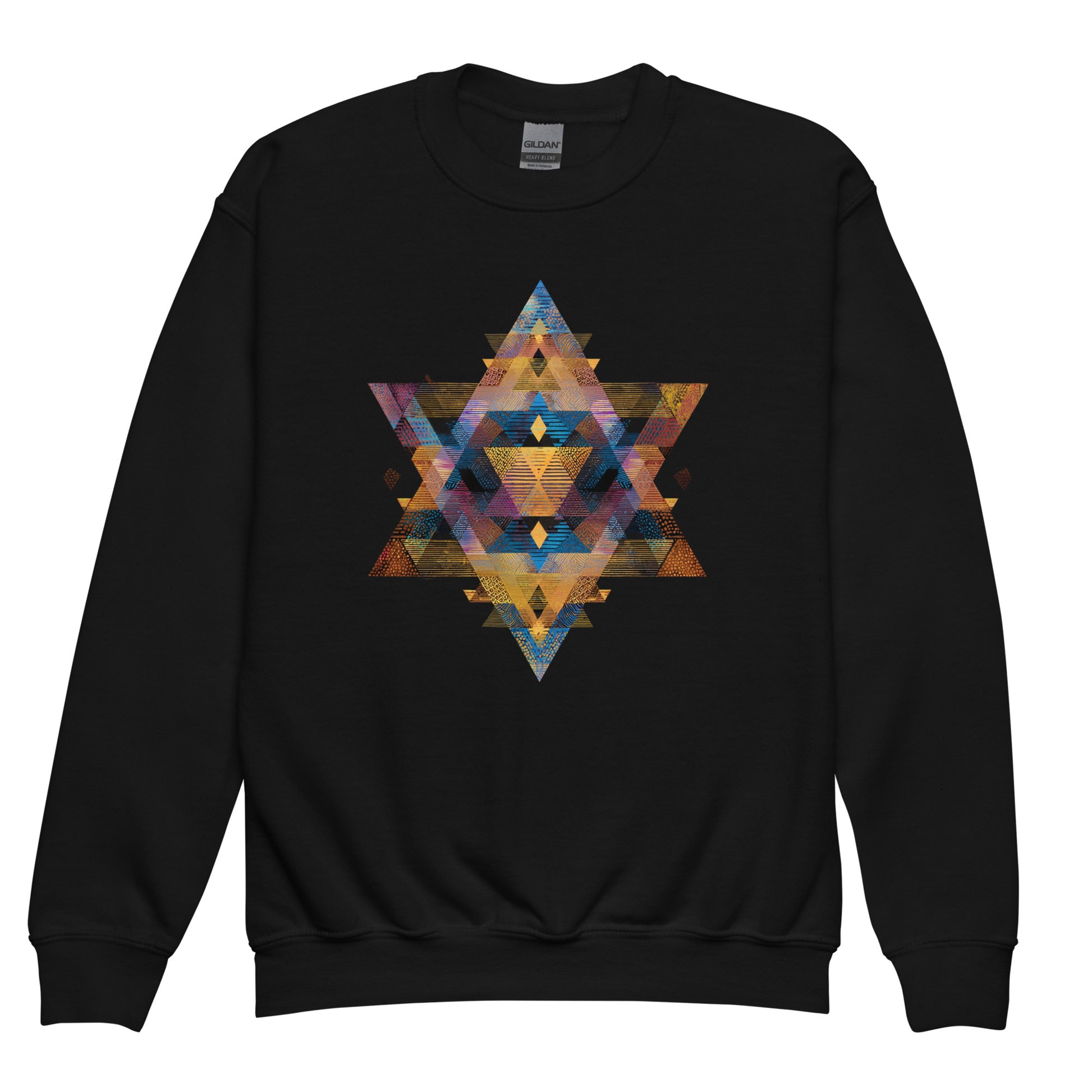 Star of David Geometric Youth Crew Neck Sweatshirt - American Zionist