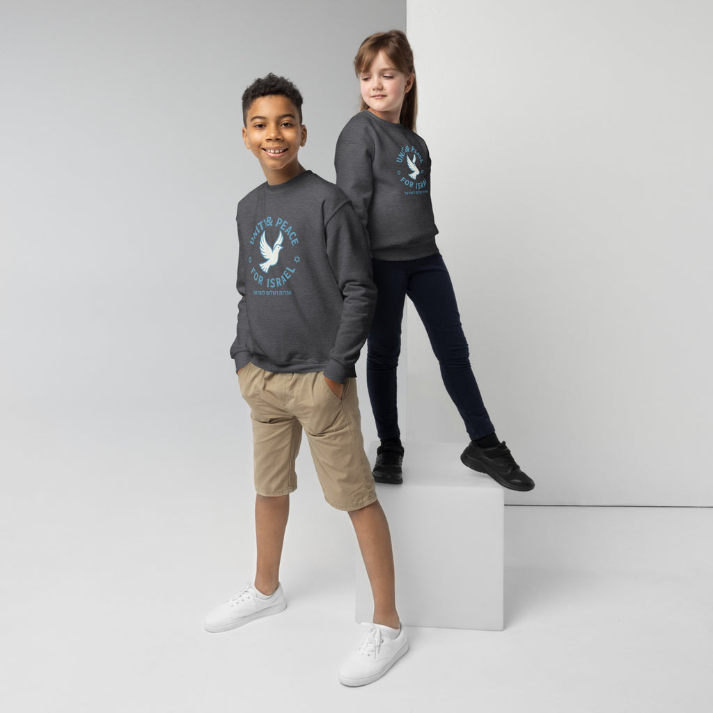 Unity Peace For Israel Youth Crew Neck Sweatshirt - American Zionist