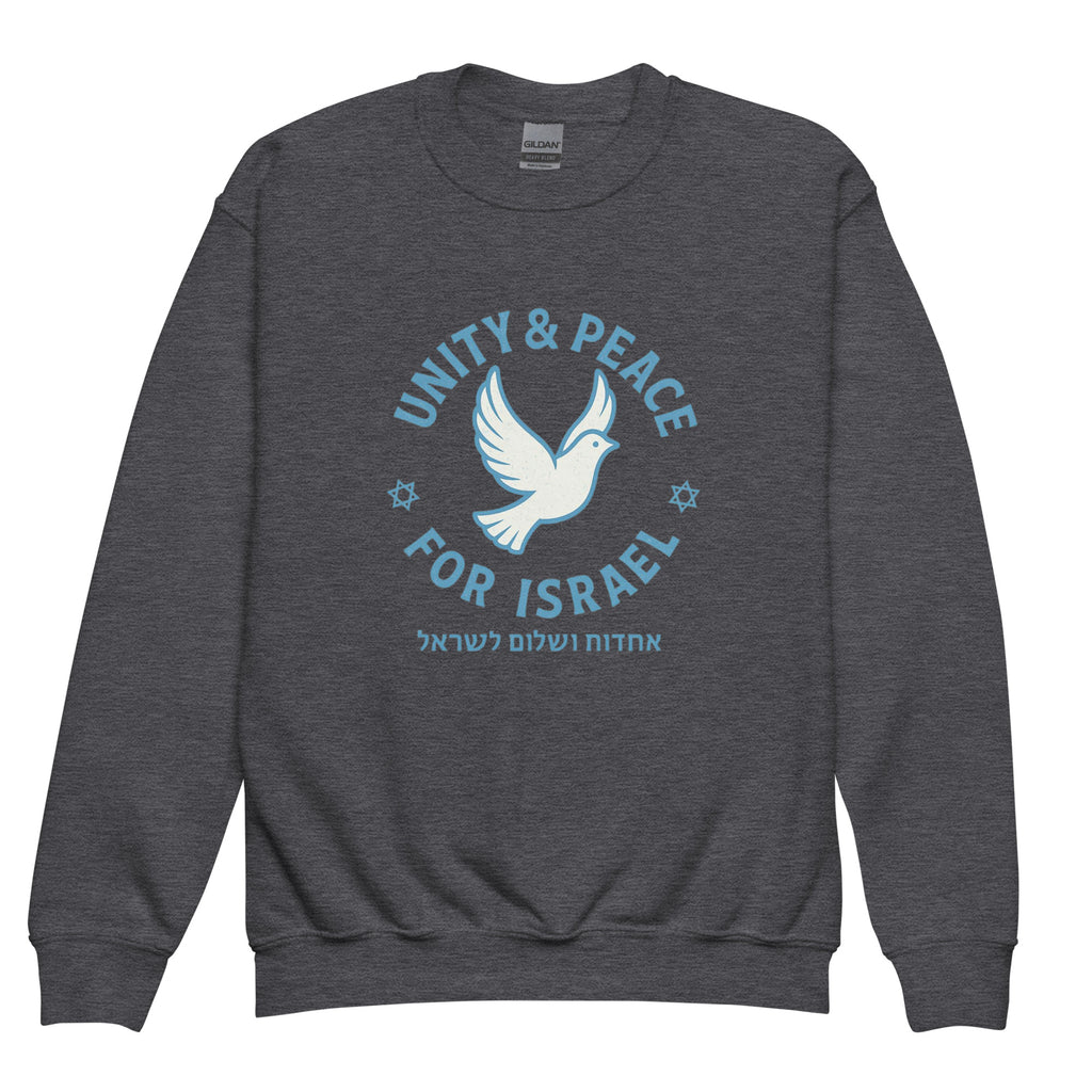 Unity Peace For Israel Youth Crew Neck Sweatshirt - American Zionist