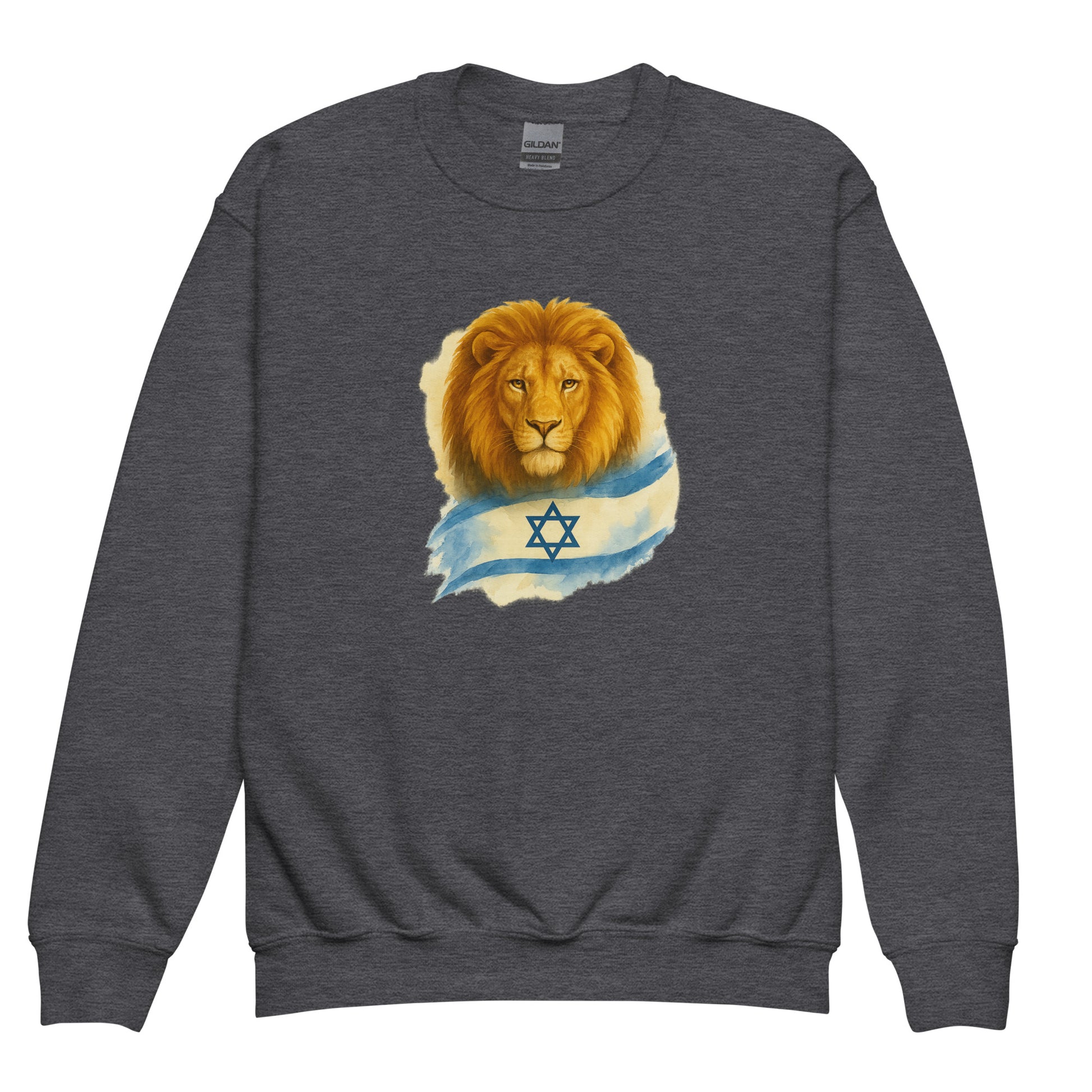 Lion Of Israel Youth Crew Neck Sweatshirt - American Zionist