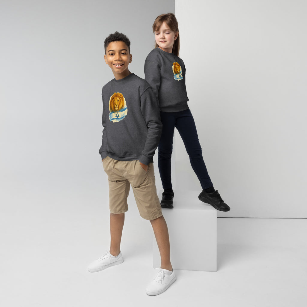 Lion Of Israel Youth Crew Neck Sweatshirt - American Zionist