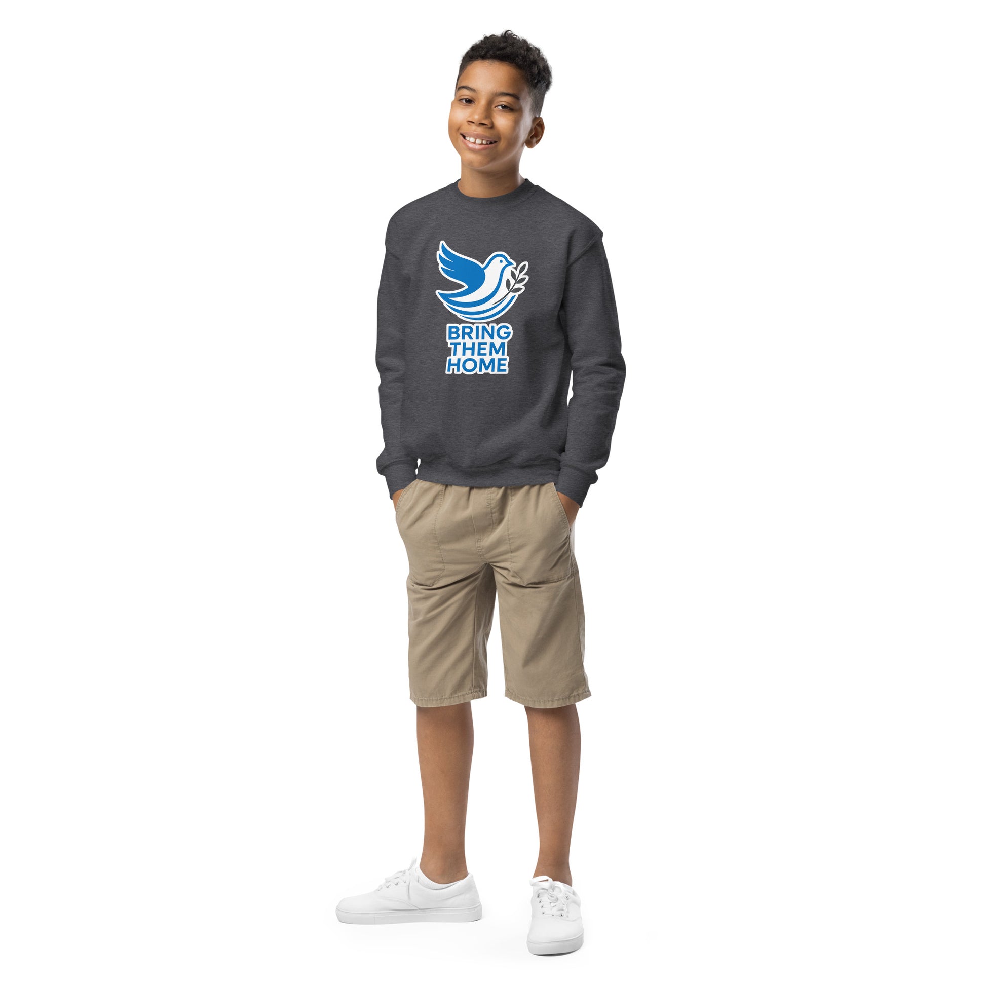 Dove Bring Them Home Youth Crew Neck Sweatshirt - American Zionist