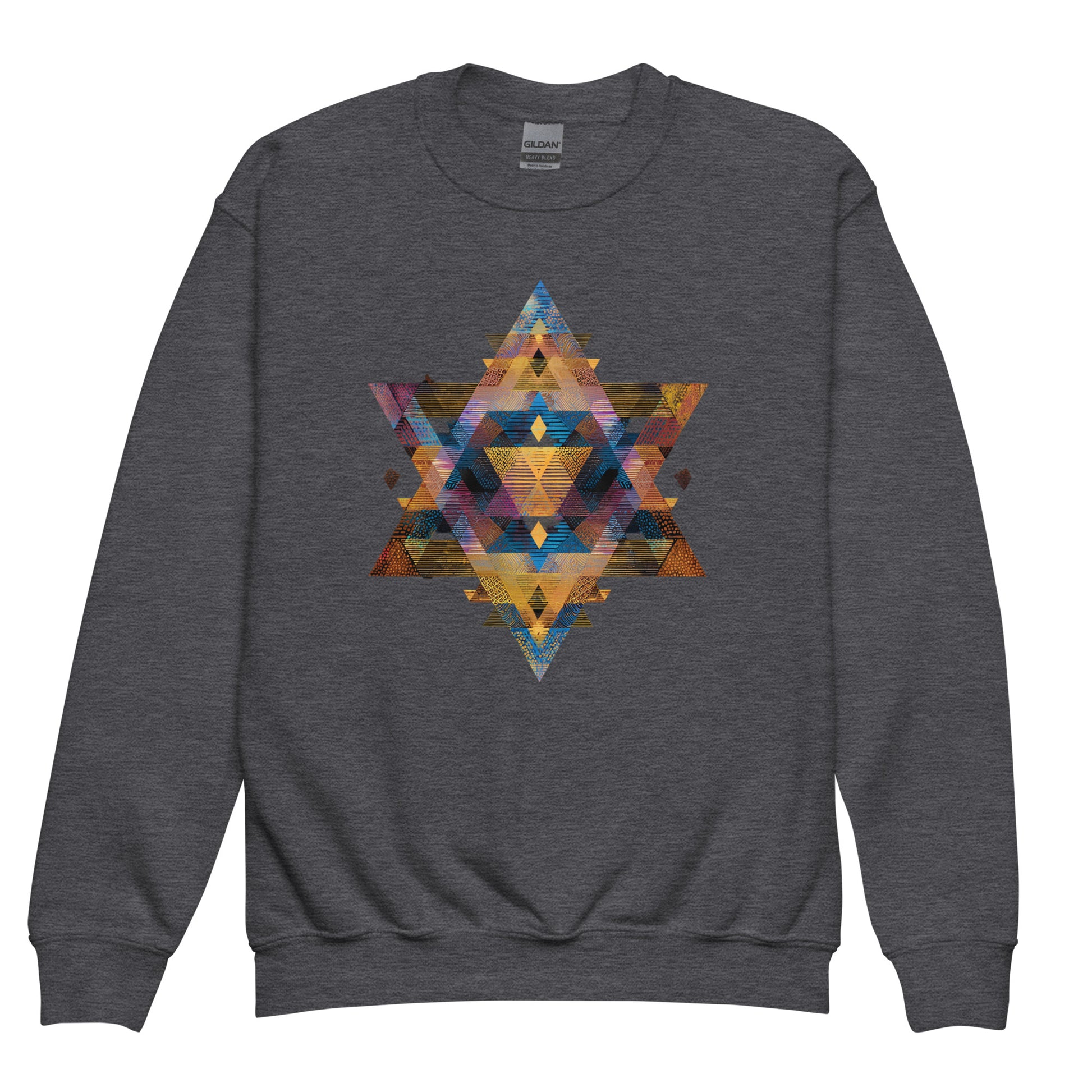 Star of David Geometric Youth Crew Neck Sweatshirt - American Zionist