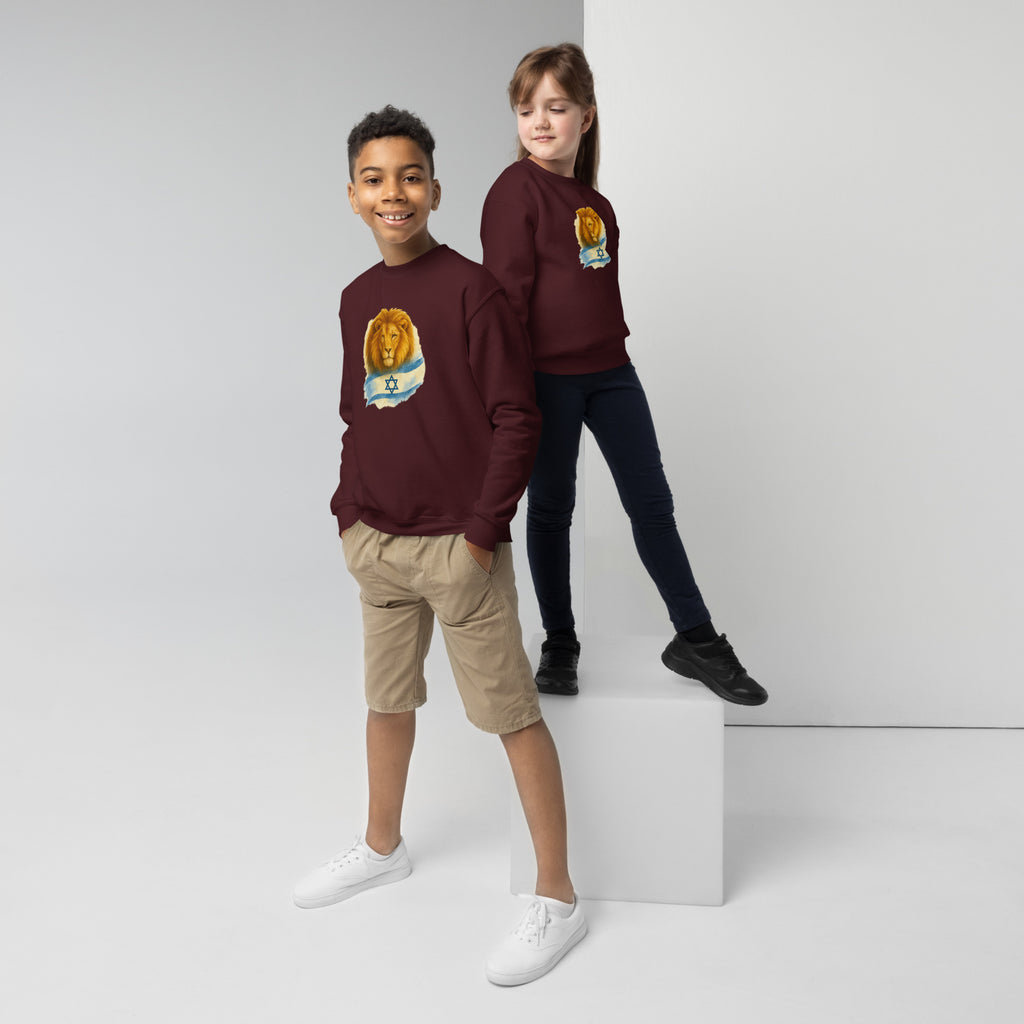 Lion Of Israel Youth Crew Neck Sweatshirt - American Zionist