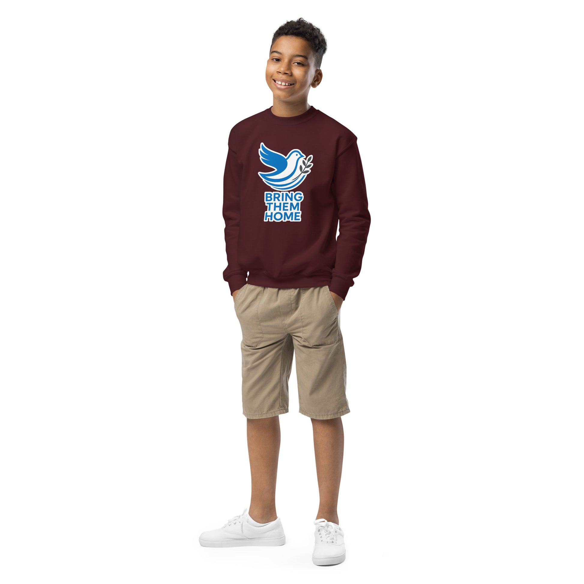 Dove Bring Them Home Youth Crew Neck Sweatshirt - American Zionist
