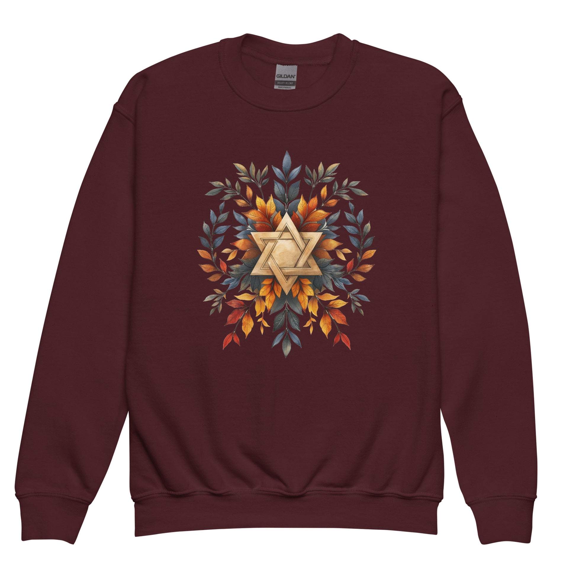 Star of David Wreath Youth Crew Neck Sweatshirt - American Zionist