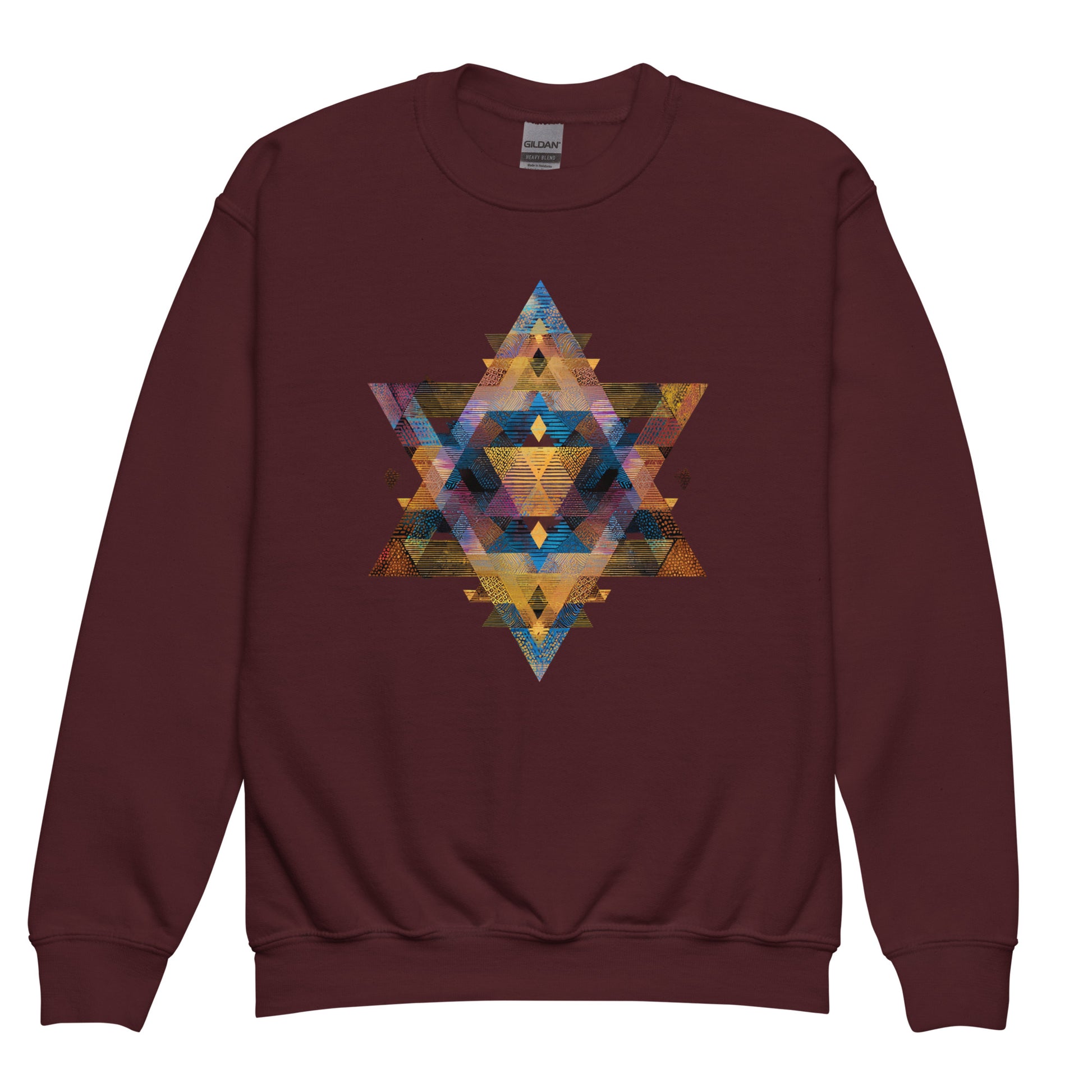 Star of David Geometric Youth Crew Neck Sweatshirt - American Zionist