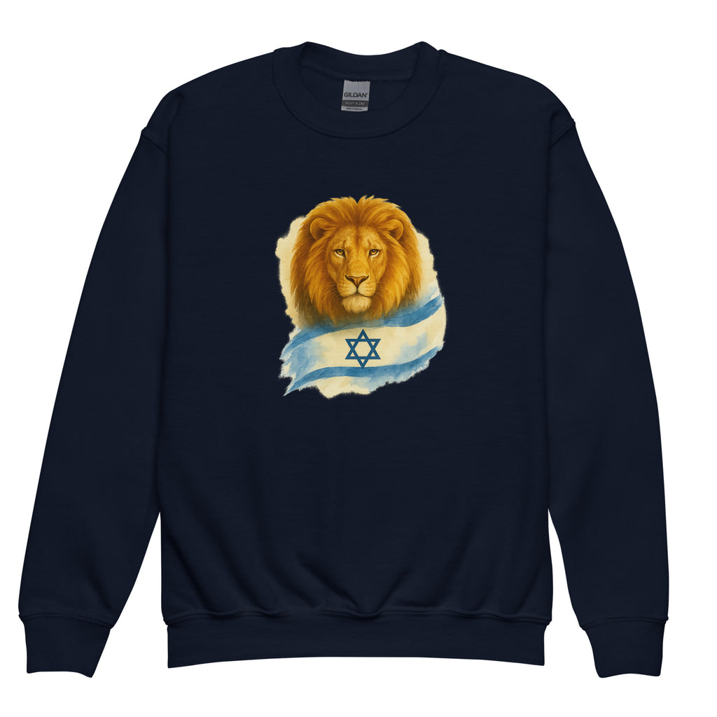 Lion Of Israel Youth Crew Neck Sweatshirt - American Zionist