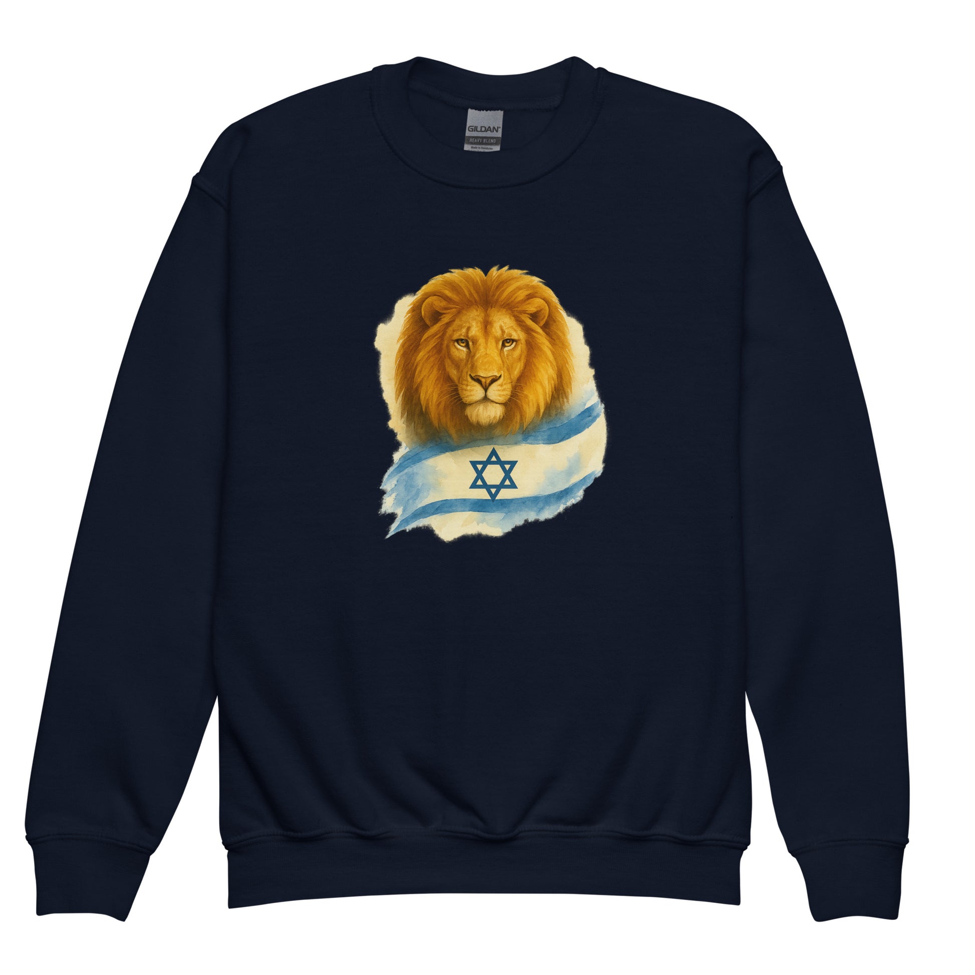 Lion Of Israel Youth Crew Neck Sweatshirt - American Zionist