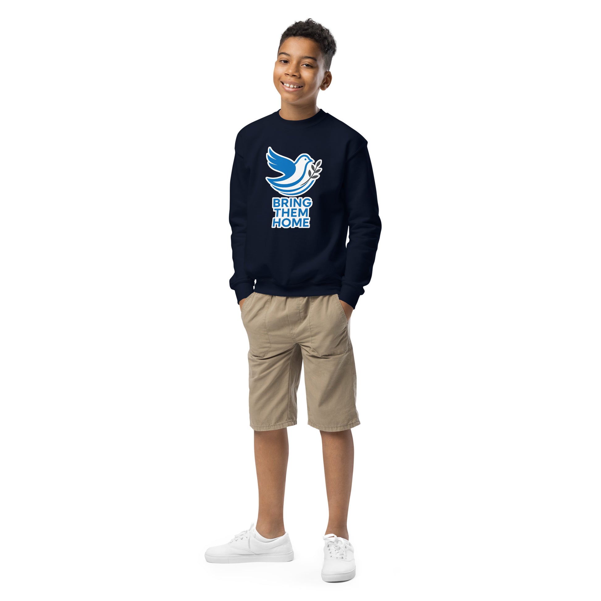 Dove Bring Them Home Youth Crew Neck Sweatshirt - American Zionist