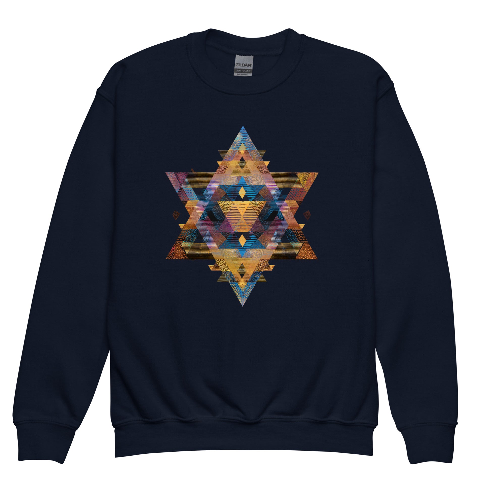 Star of David Geometric Youth Crew Neck Sweatshirt - American Zionist