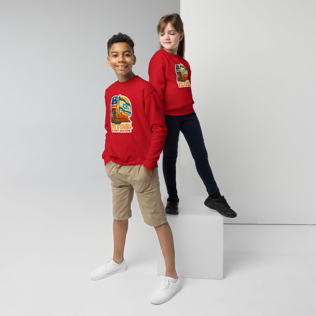 We Stand Youth Crew Neck Sweatshirt - American Zionist