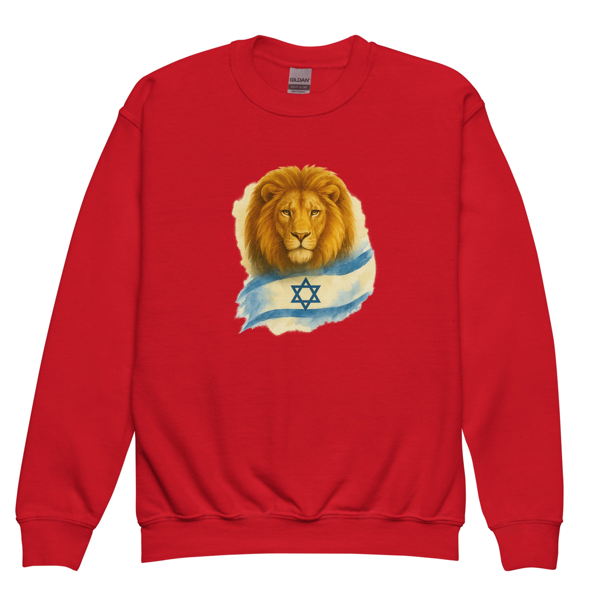 Lion Of Israel Youth Crew Neck Sweatshirt - American Zionist