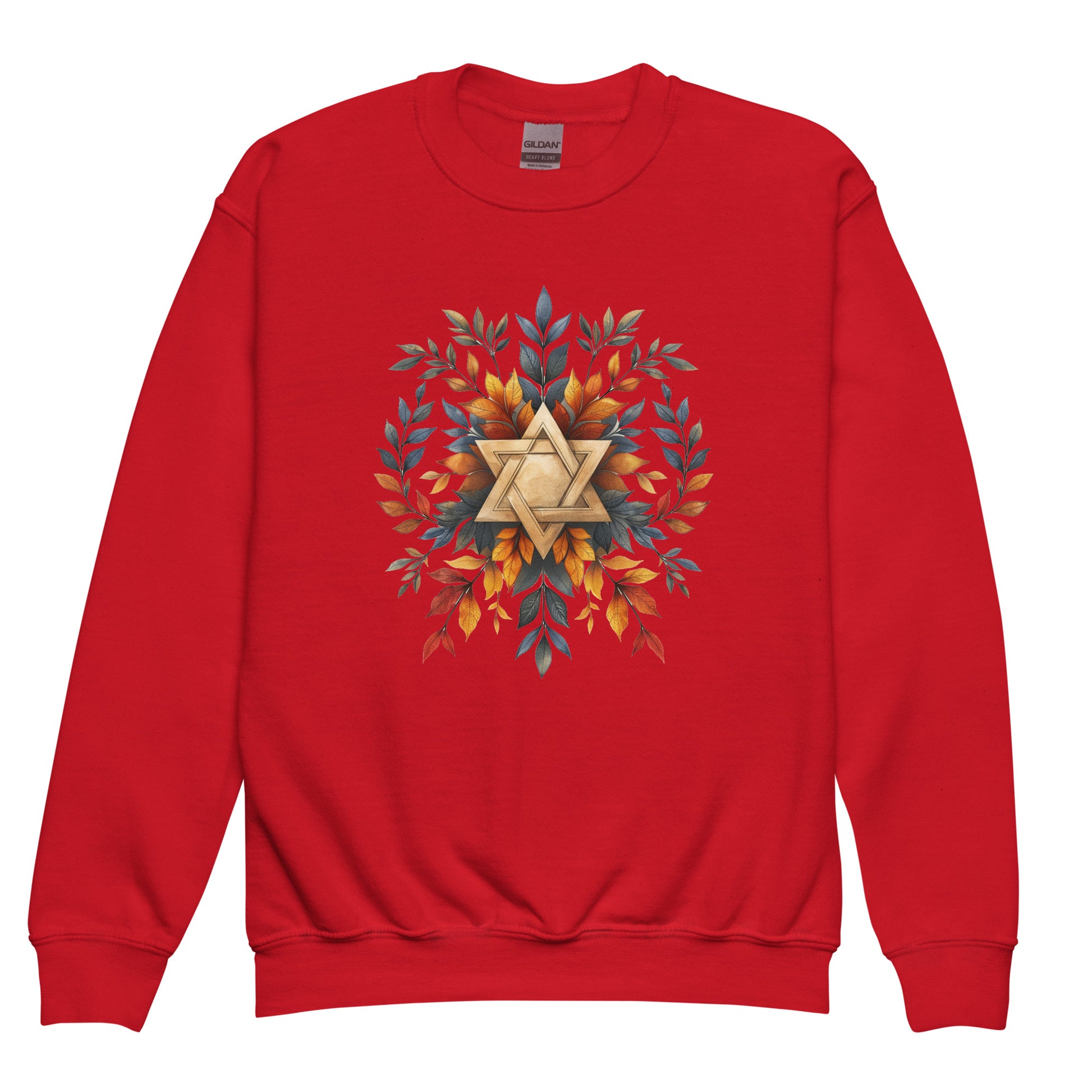 Star of David Wreath Youth Crew Neck Sweatshirt - American Zionist