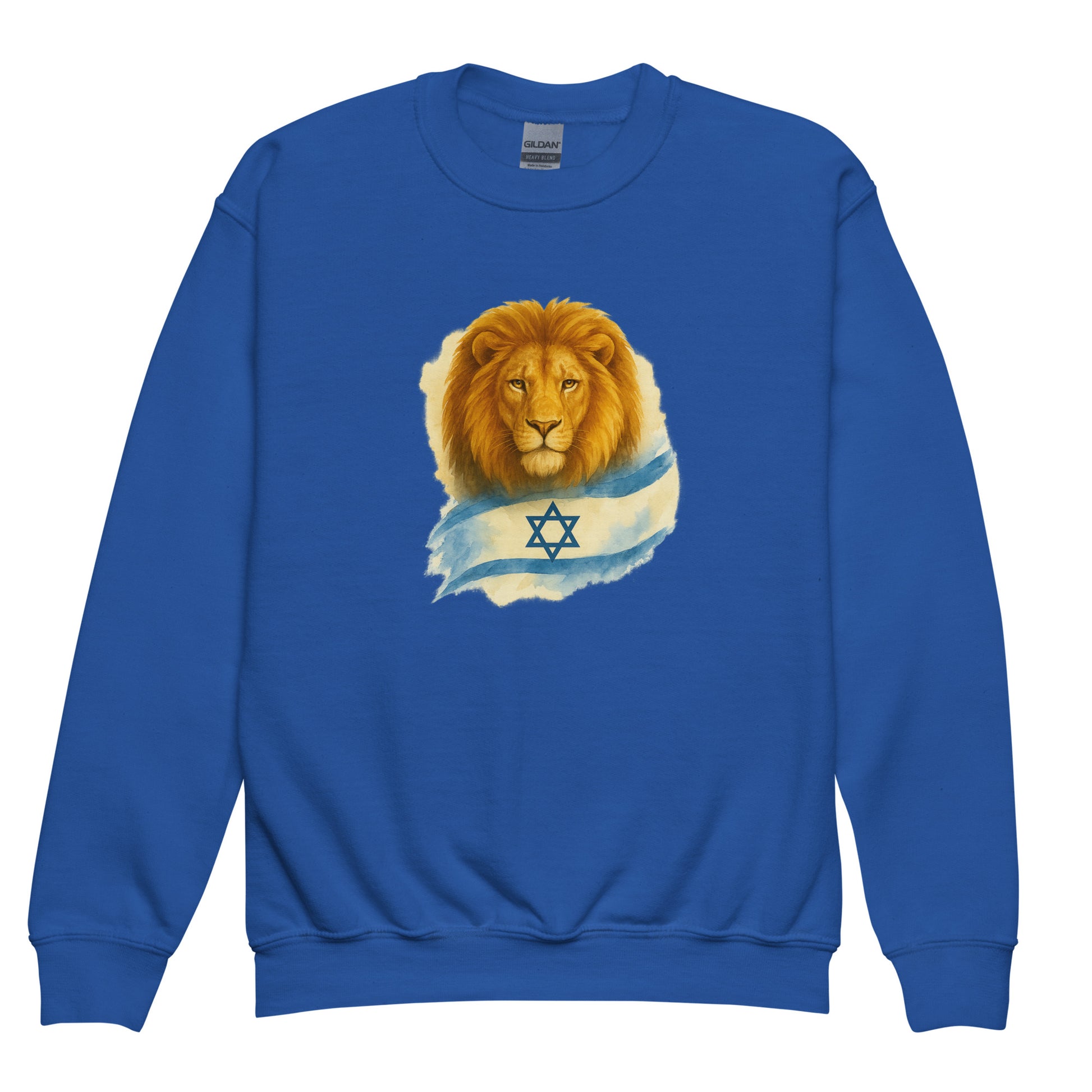 Lion Of Israel Youth Crew Neck Sweatshirt - American Zionist