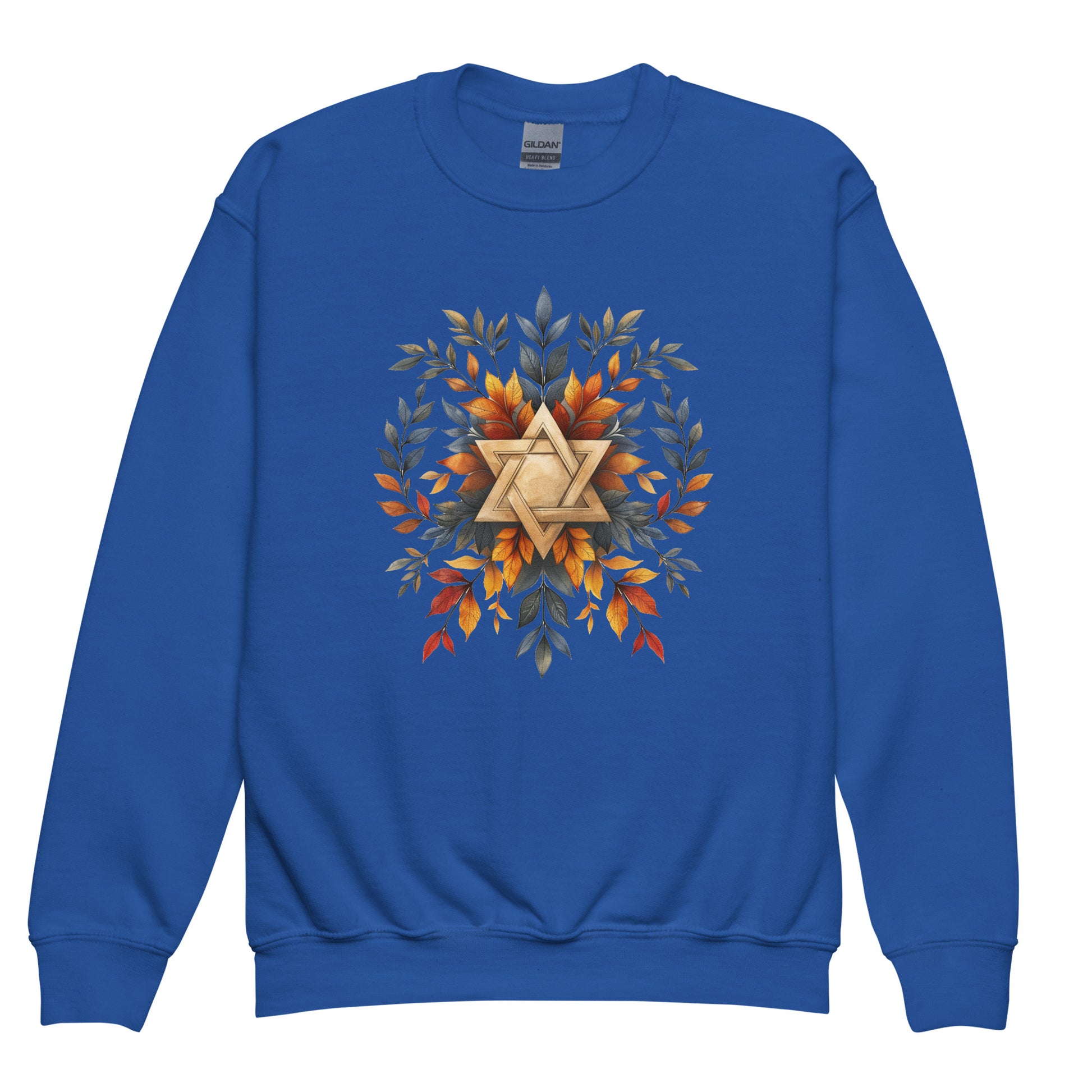 Star of David Wreath Youth Crew Neck Sweatshirt - American Zionist