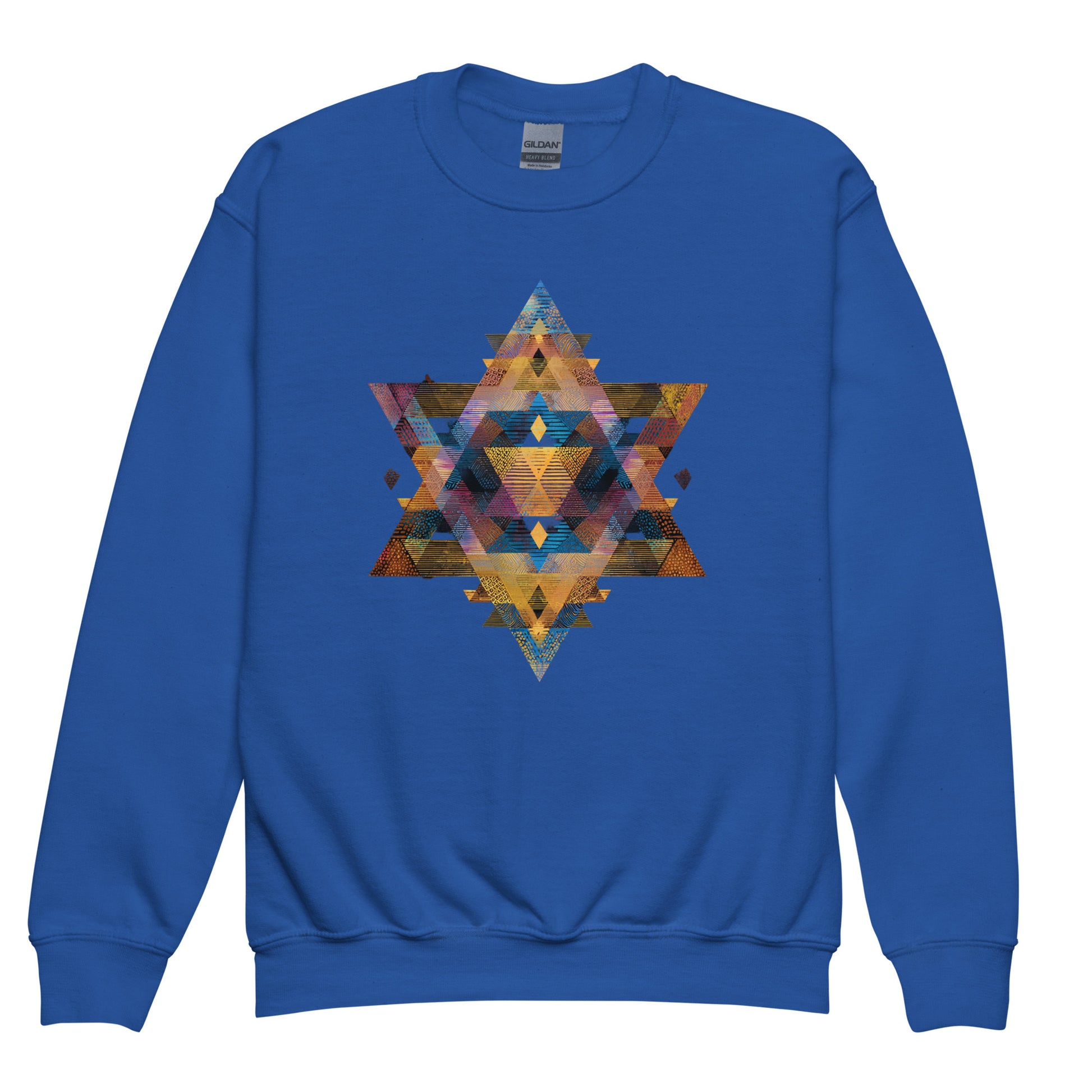Star of David Geometric Youth Crew Neck Sweatshirt - American Zionist