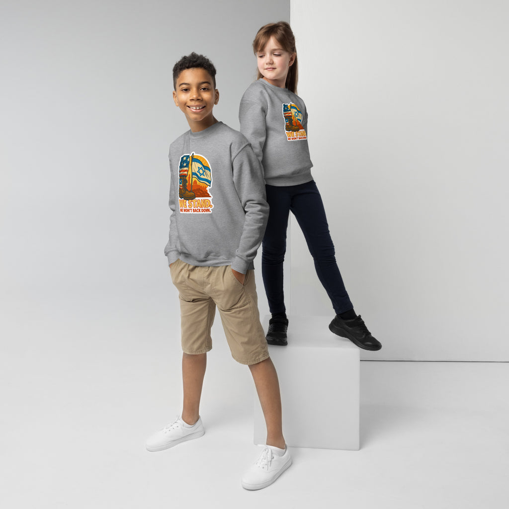We Stand Youth Crew Neck Sweatshirt - American Zionist