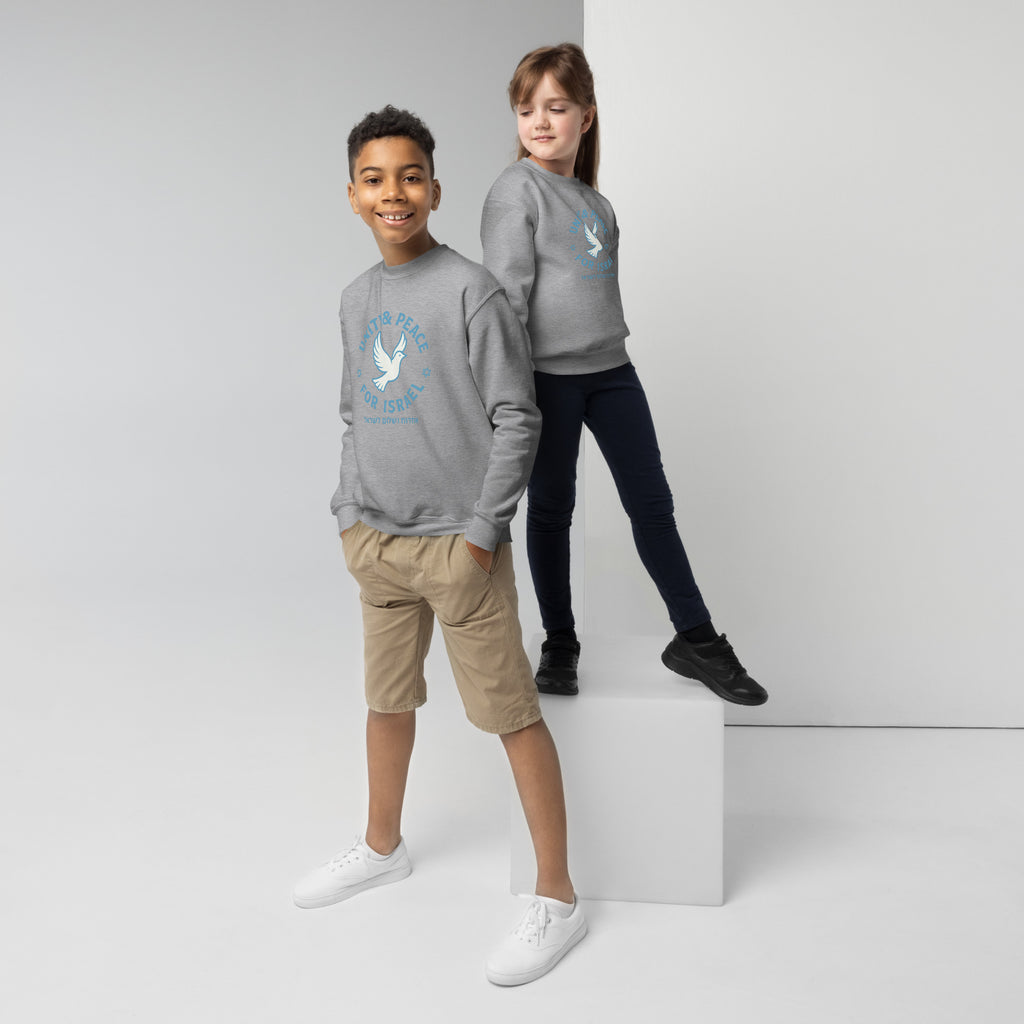 Unity Peace For Israel Youth Crew Neck Sweatshirt - American Zionist
