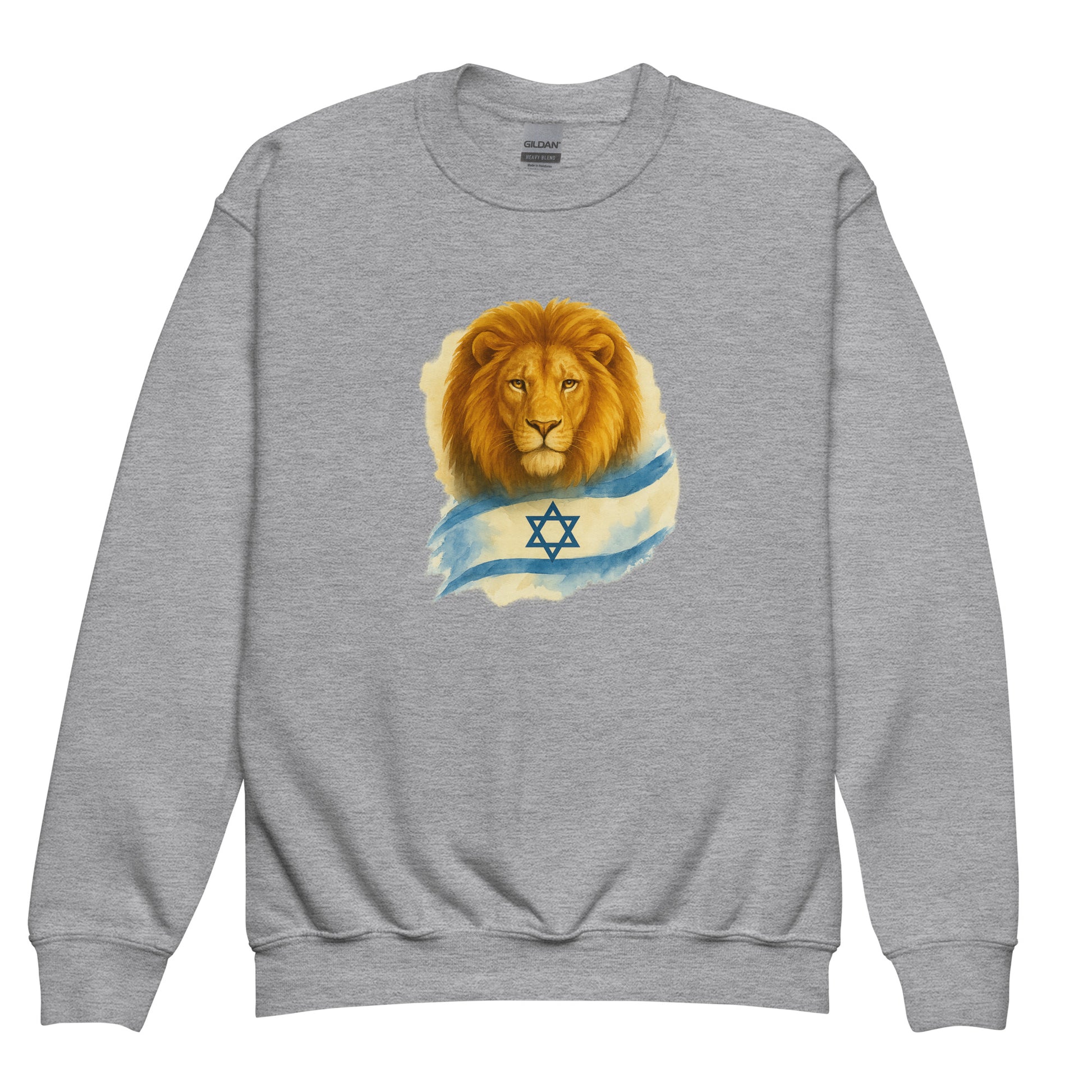 Lion Of Israel Youth Crew Neck Sweatshirt - American Zionist