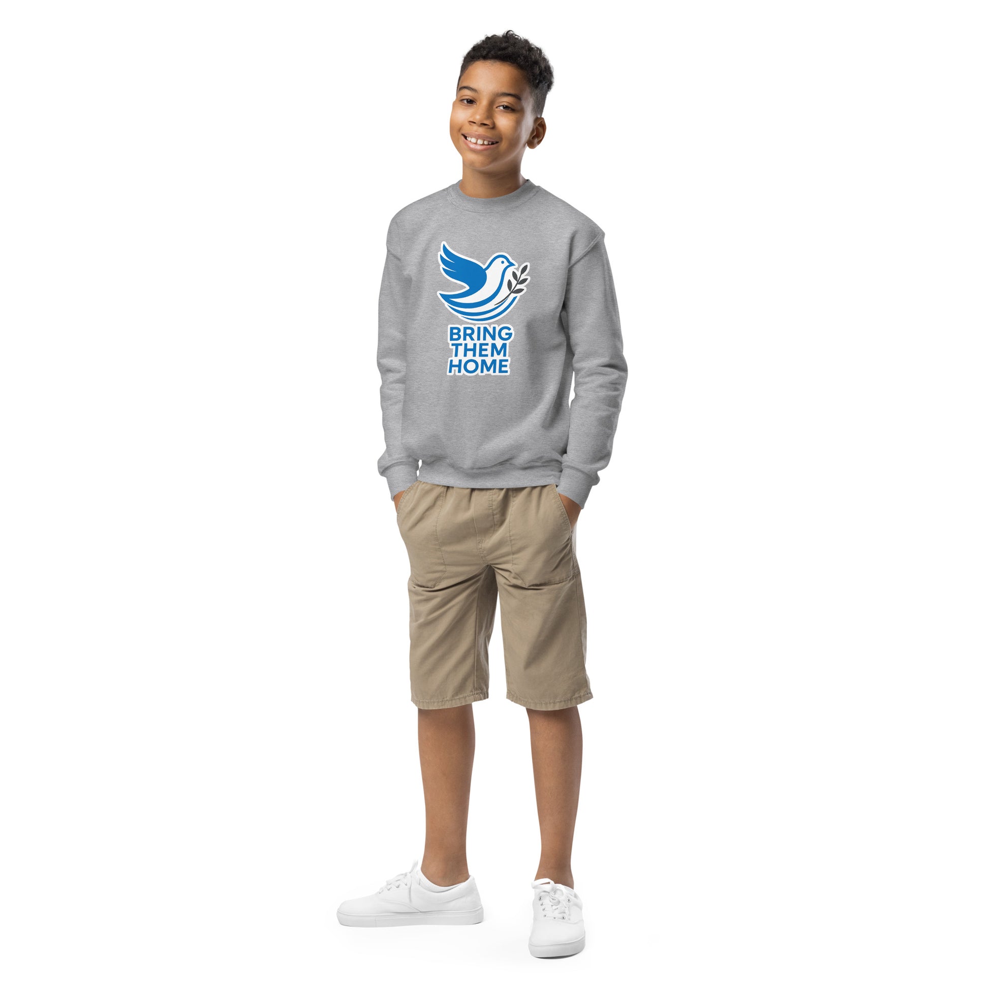 Dove Bring Them Home Youth Crew Neck Sweatshirt - American Zionist
