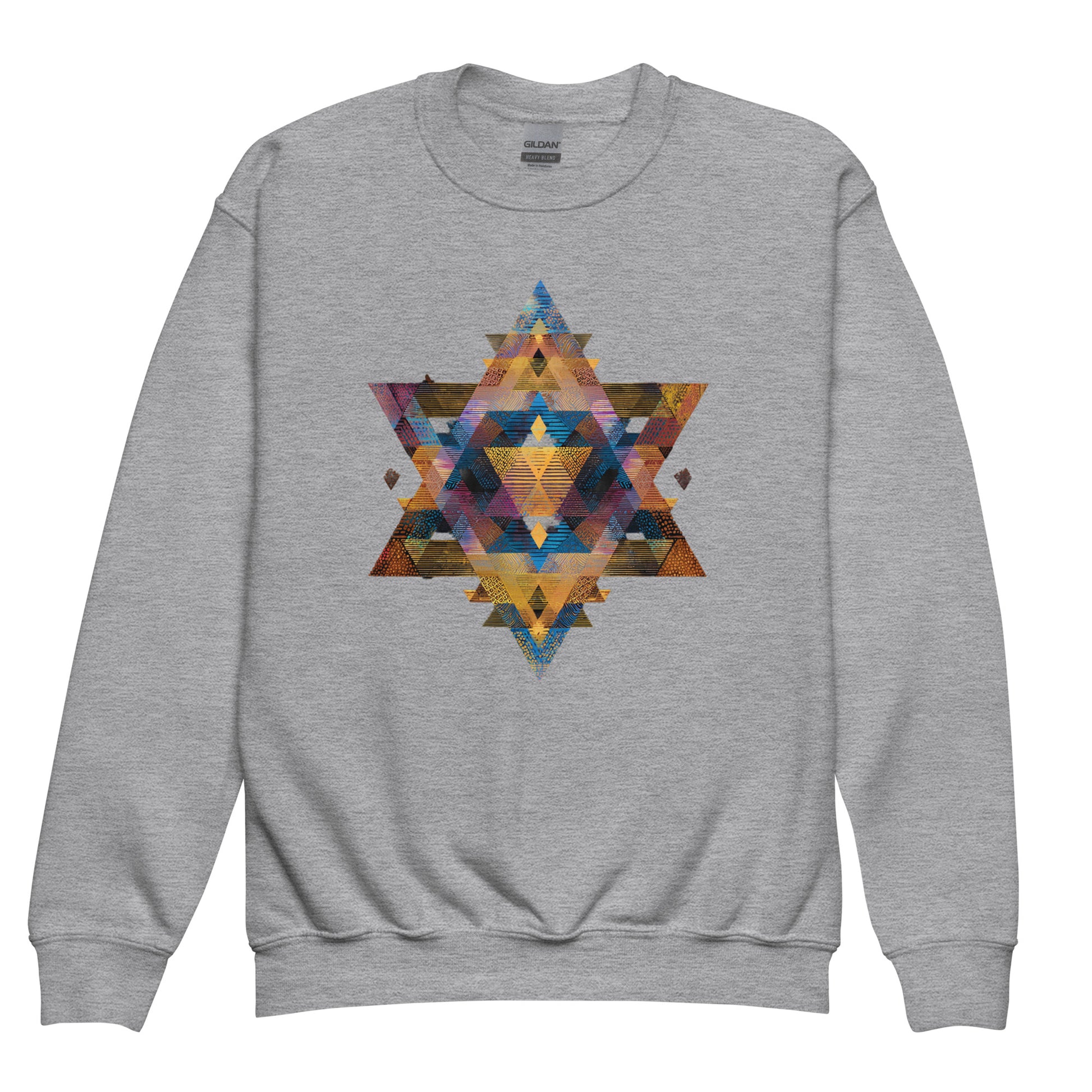 Star of David Geometric Youth Crew Neck Sweatshirt - American Zionist