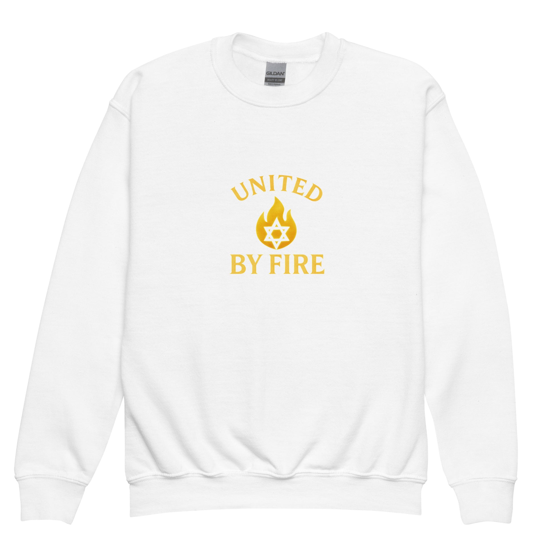 United - by - Fire Youth Crew Neck Sweatshirt - American Zionist