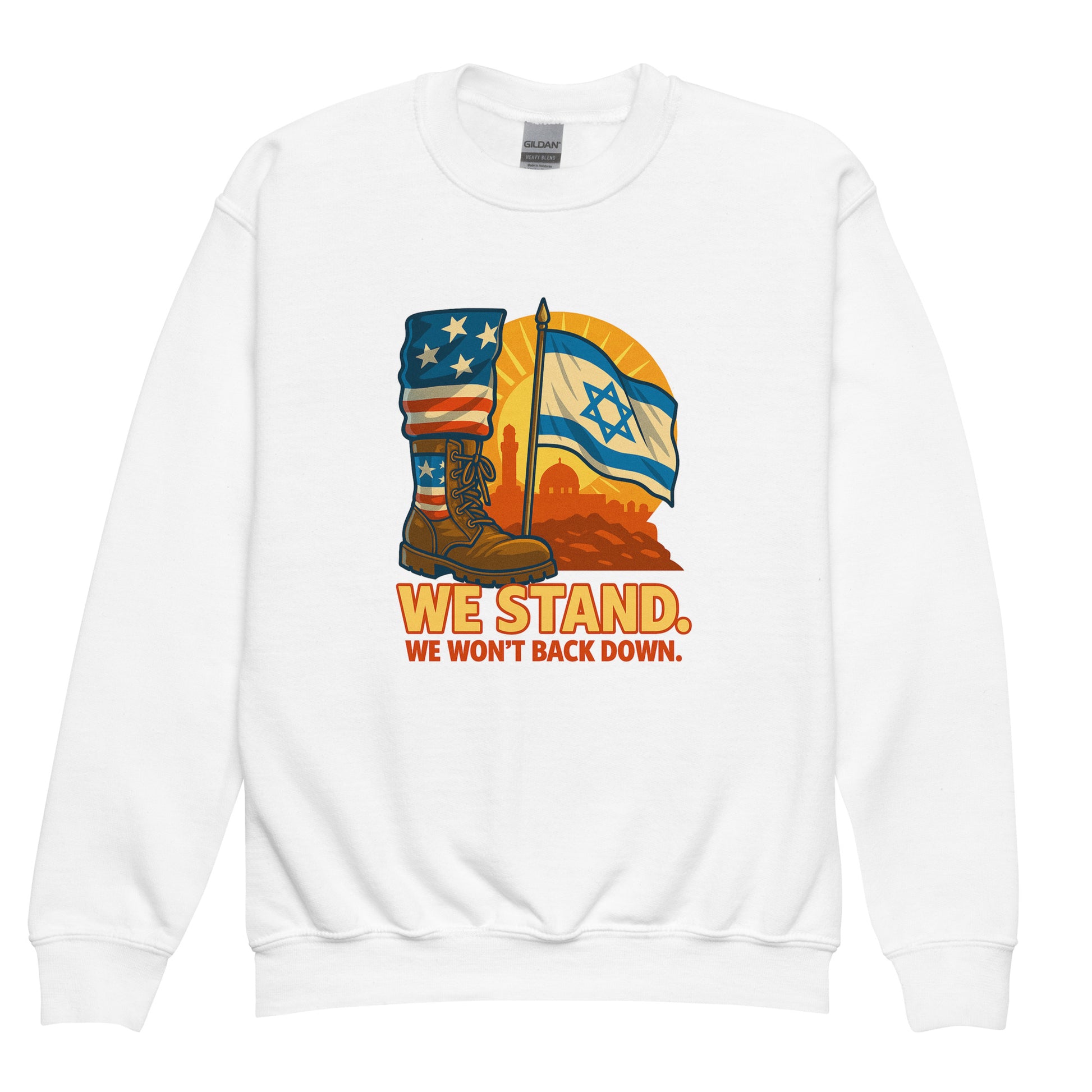 We Stand Youth Crew Neck Sweatshirt - American Zionist