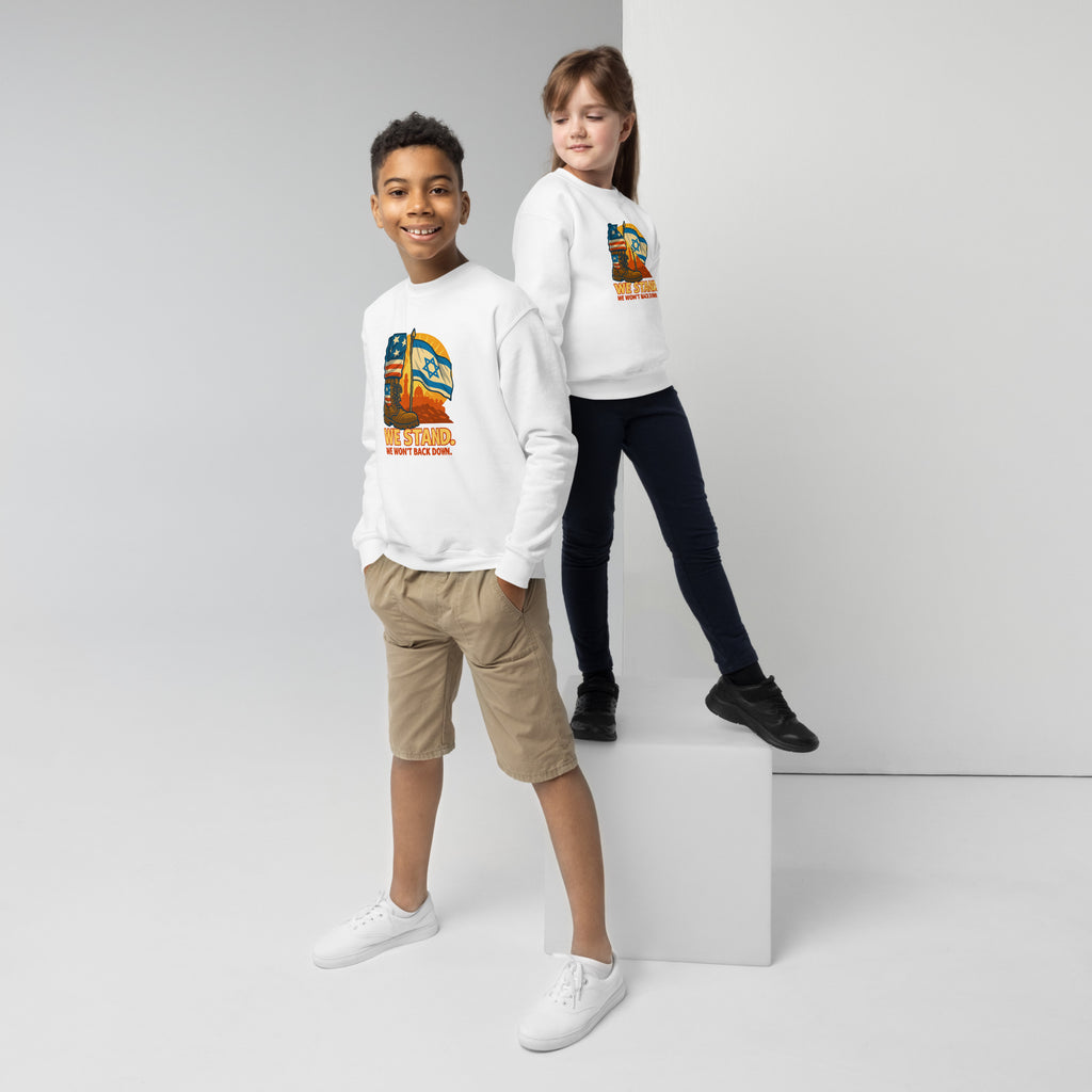 We Stand Youth Crew Neck Sweatshirt - American Zionist