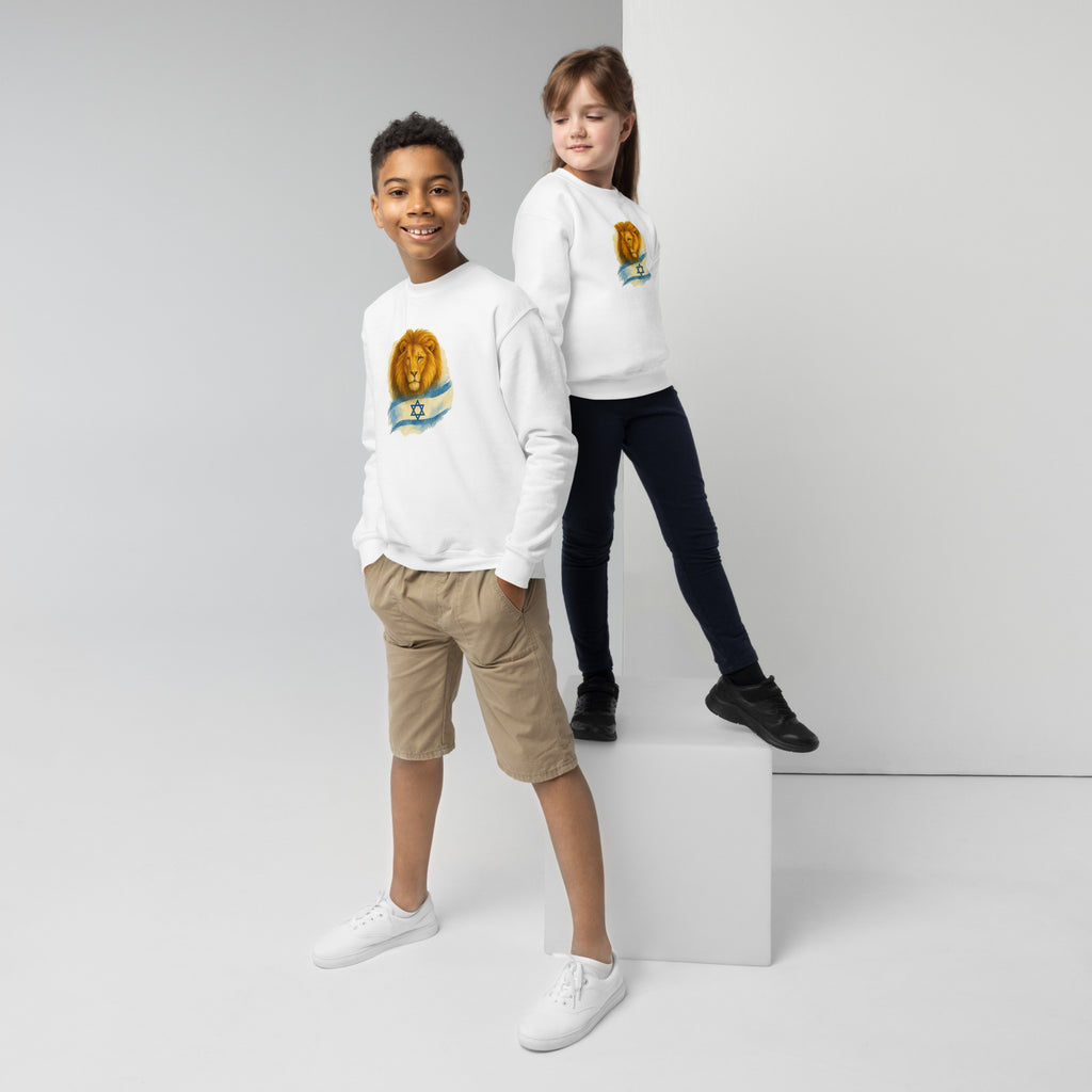 Lion Of Israel Youth Crew Neck Sweatshirt - American Zionist