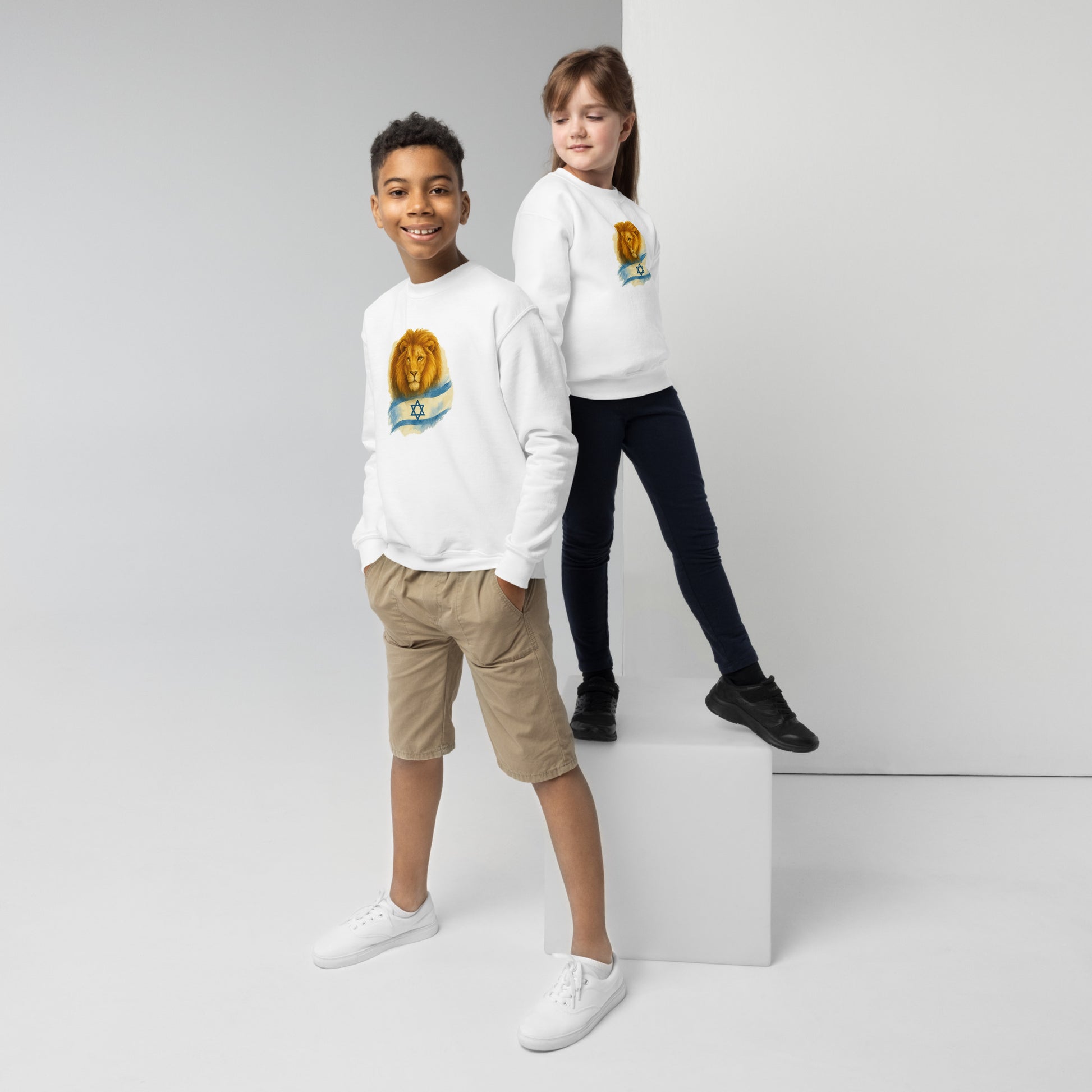 Lion Of Israel Youth Crew Neck Sweatshirt - American Zionist