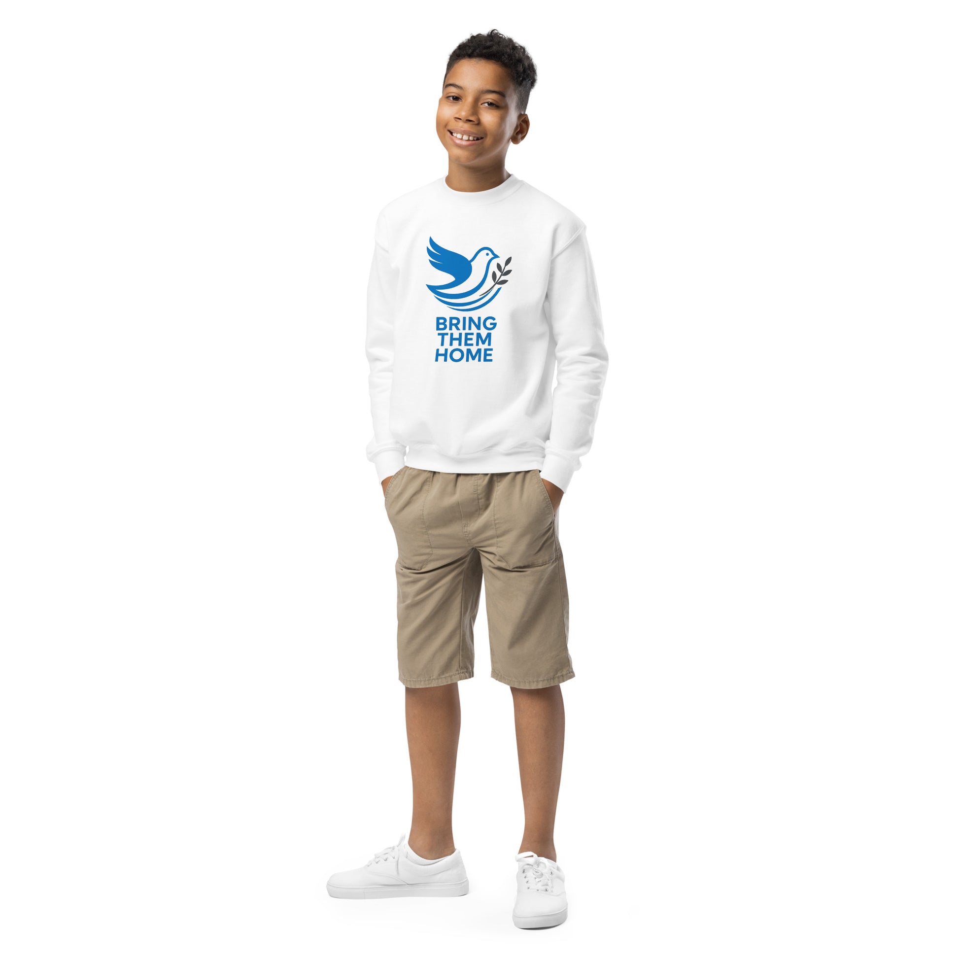 Dove Bring Them Home Youth Crew Neck Sweatshirt - American Zionist