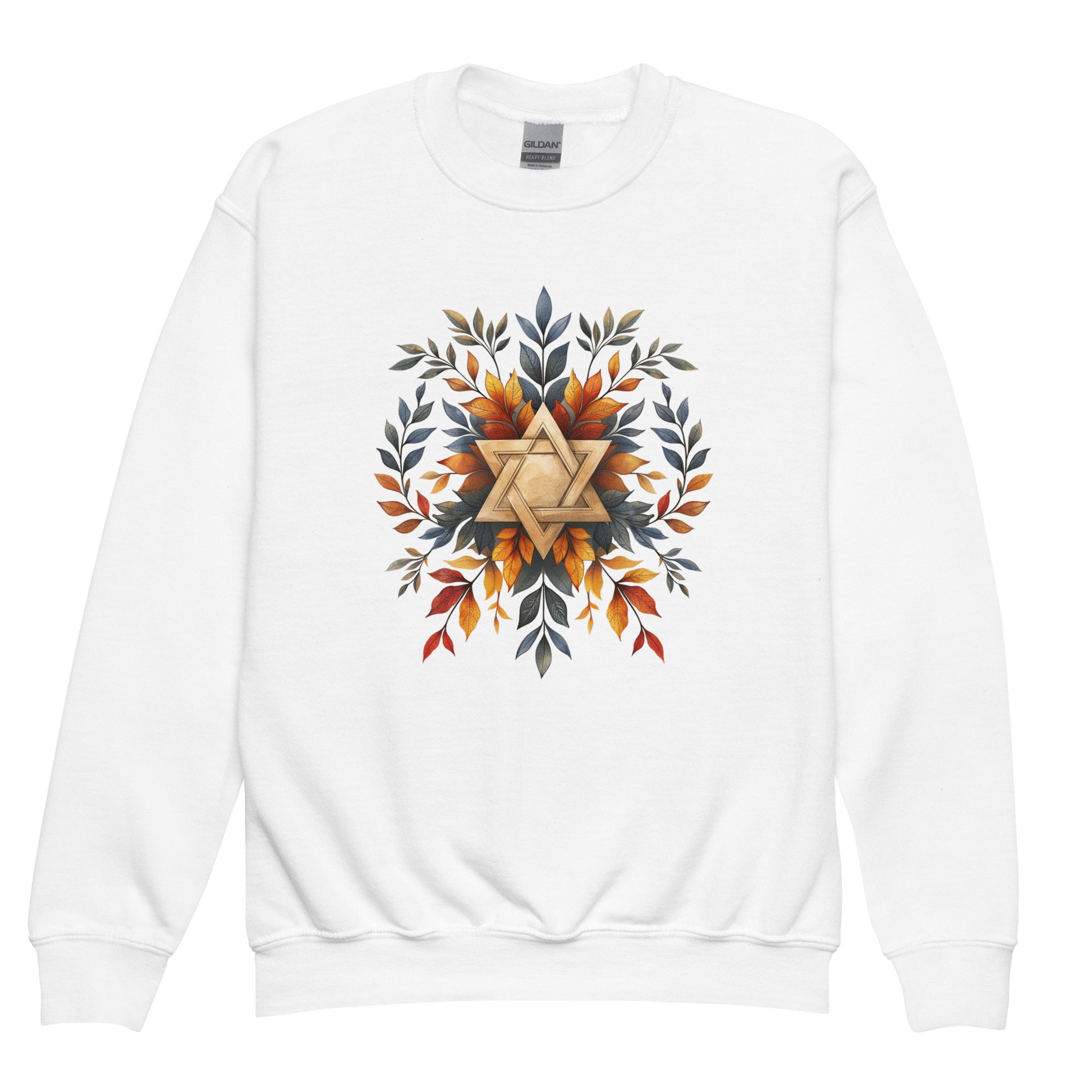 Star of David Wreath Youth Crew Neck Sweatshirt - American Zionist