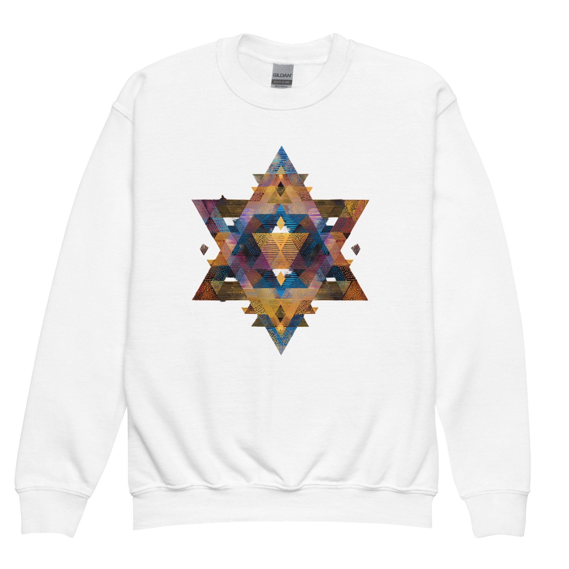 Star of David Geometric Youth Crew Neck Sweatshirt - American Zionist