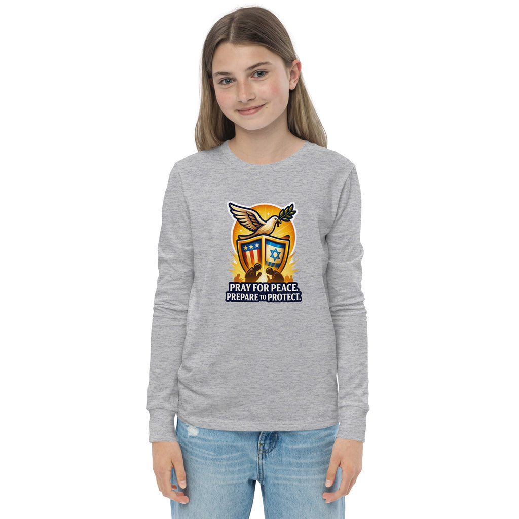Pray For Peace Youth Long Sleeve Tee - American Zionist