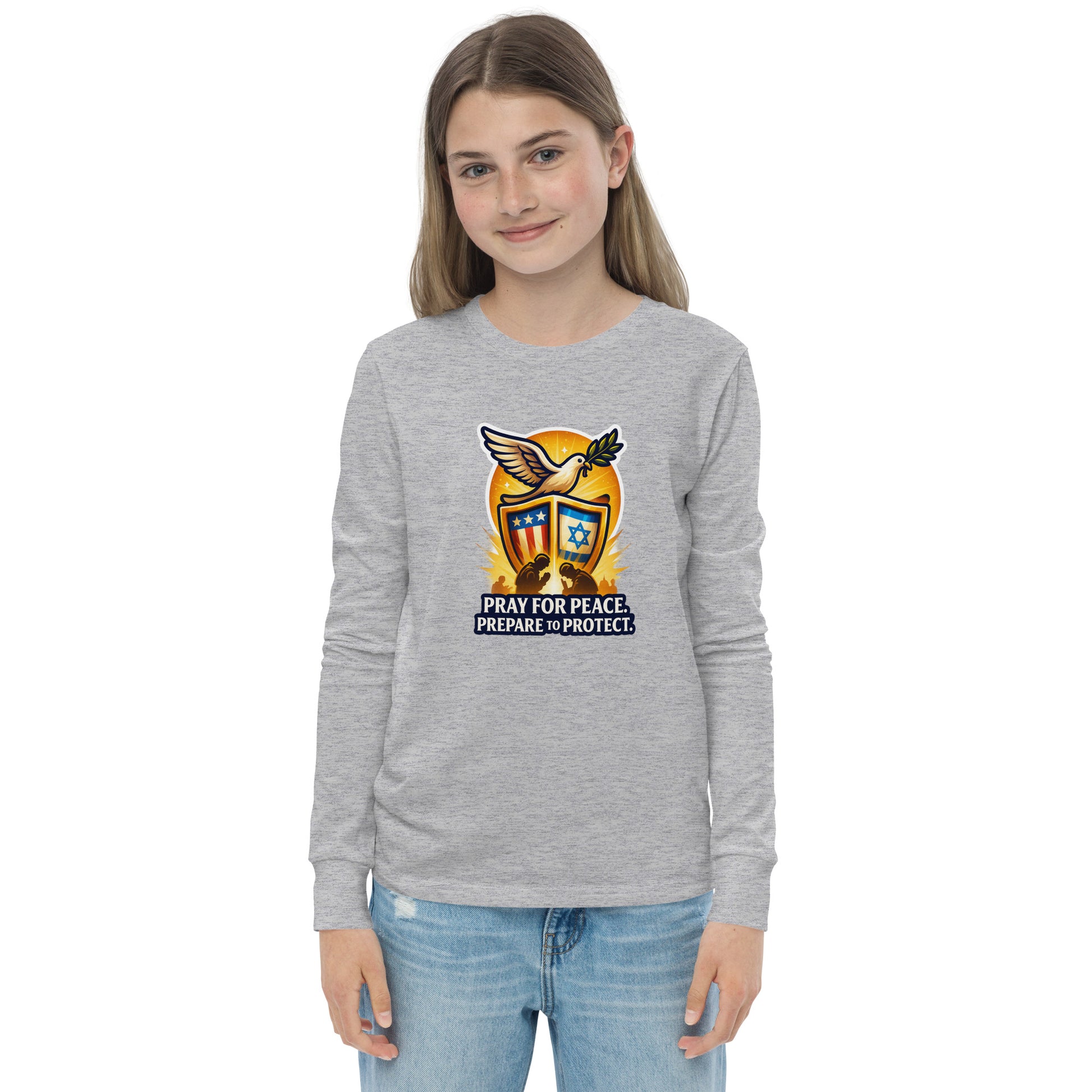 Pray For Peace Youth Long Sleeve Tee - American Zionist