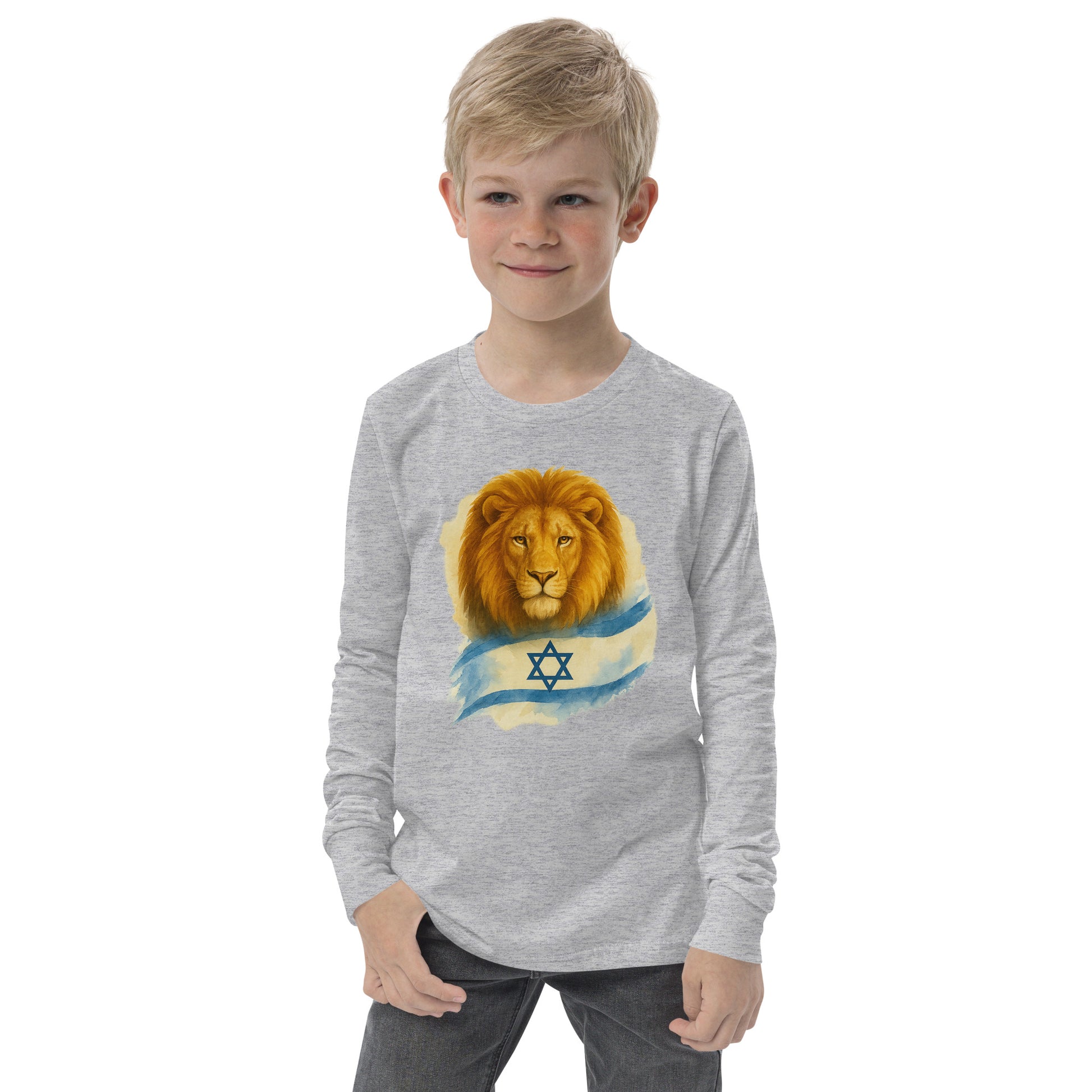 Lion Of Israel Youth Long Sleeve Tee - American Zionist