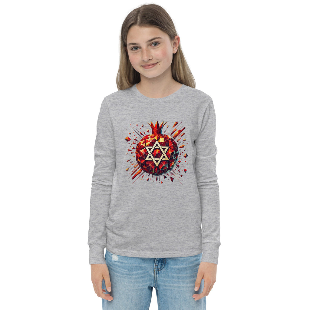 Pomegranate Star of David Youth Long Sleeve Tee - American Zionist