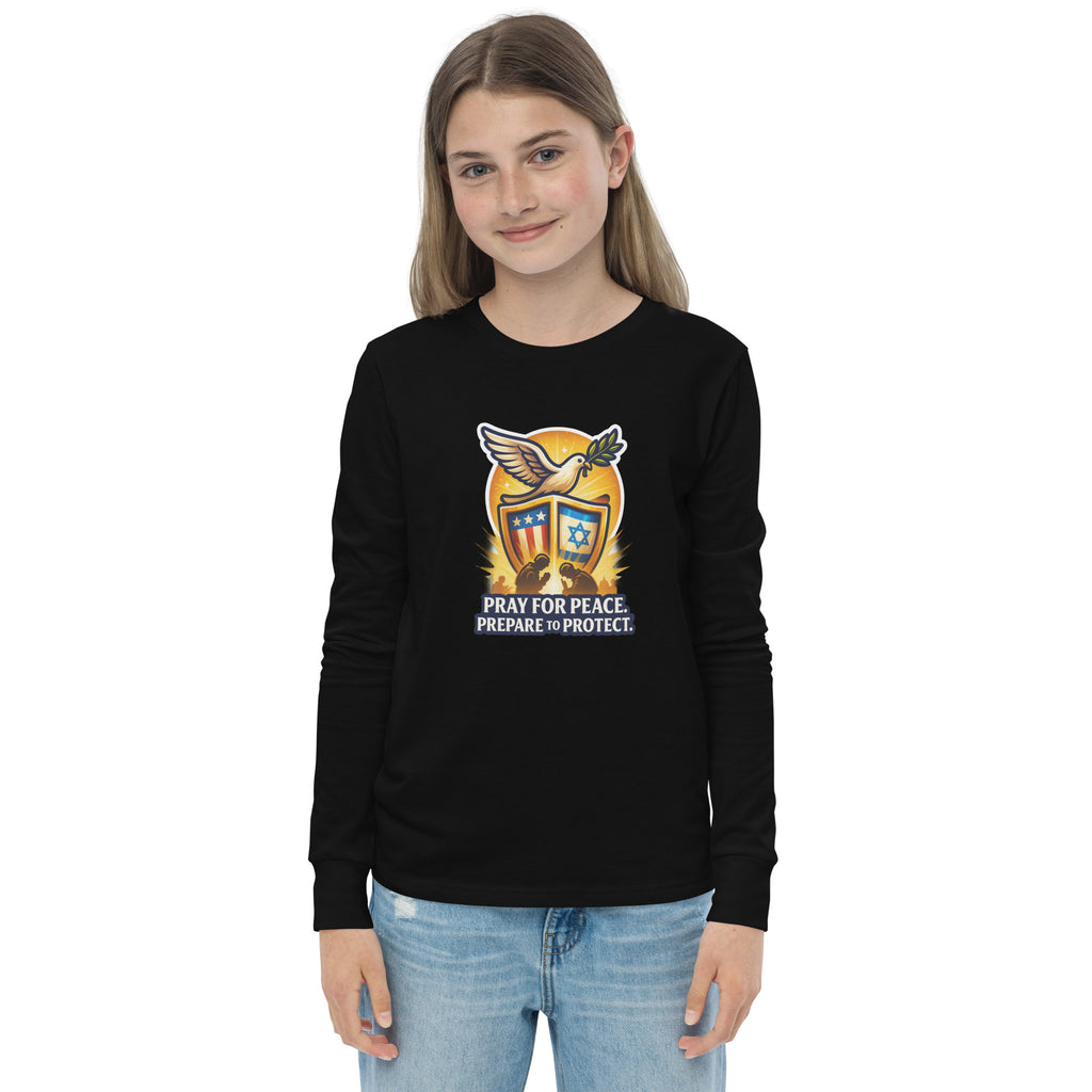 Pray For Peace Youth Long Sleeve Tee - American Zionist
