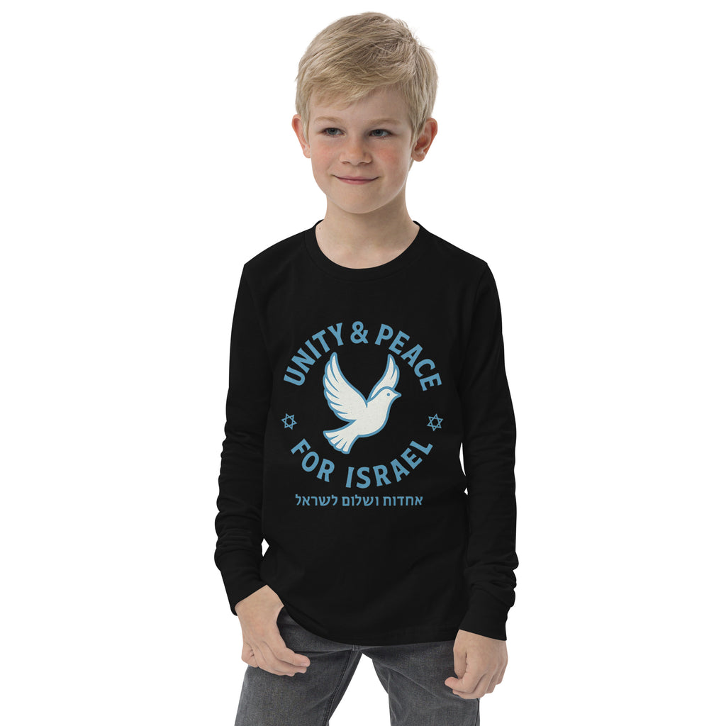 Unity Peace For Israel Youth Long Sleeve Tee - American Zionist