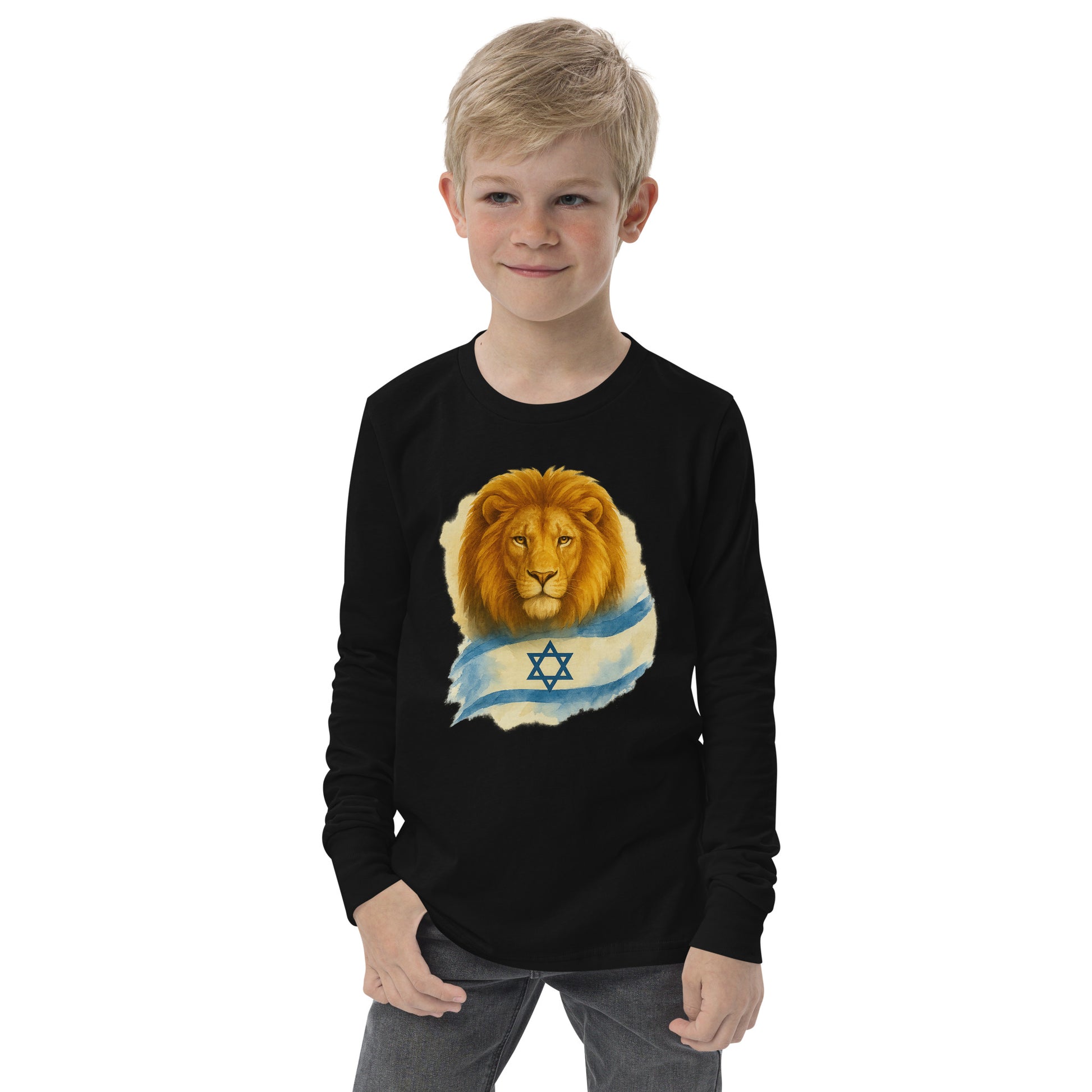 Lion Of Israel Youth Long Sleeve Tee - American Zionist