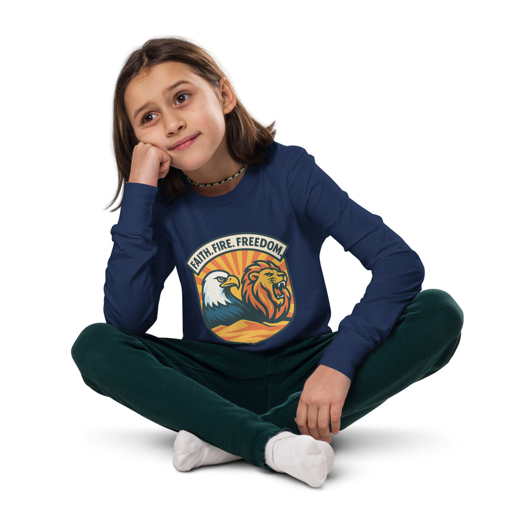 Lions Eagles Rise Youth Long Sleeve Tee - American Zionist